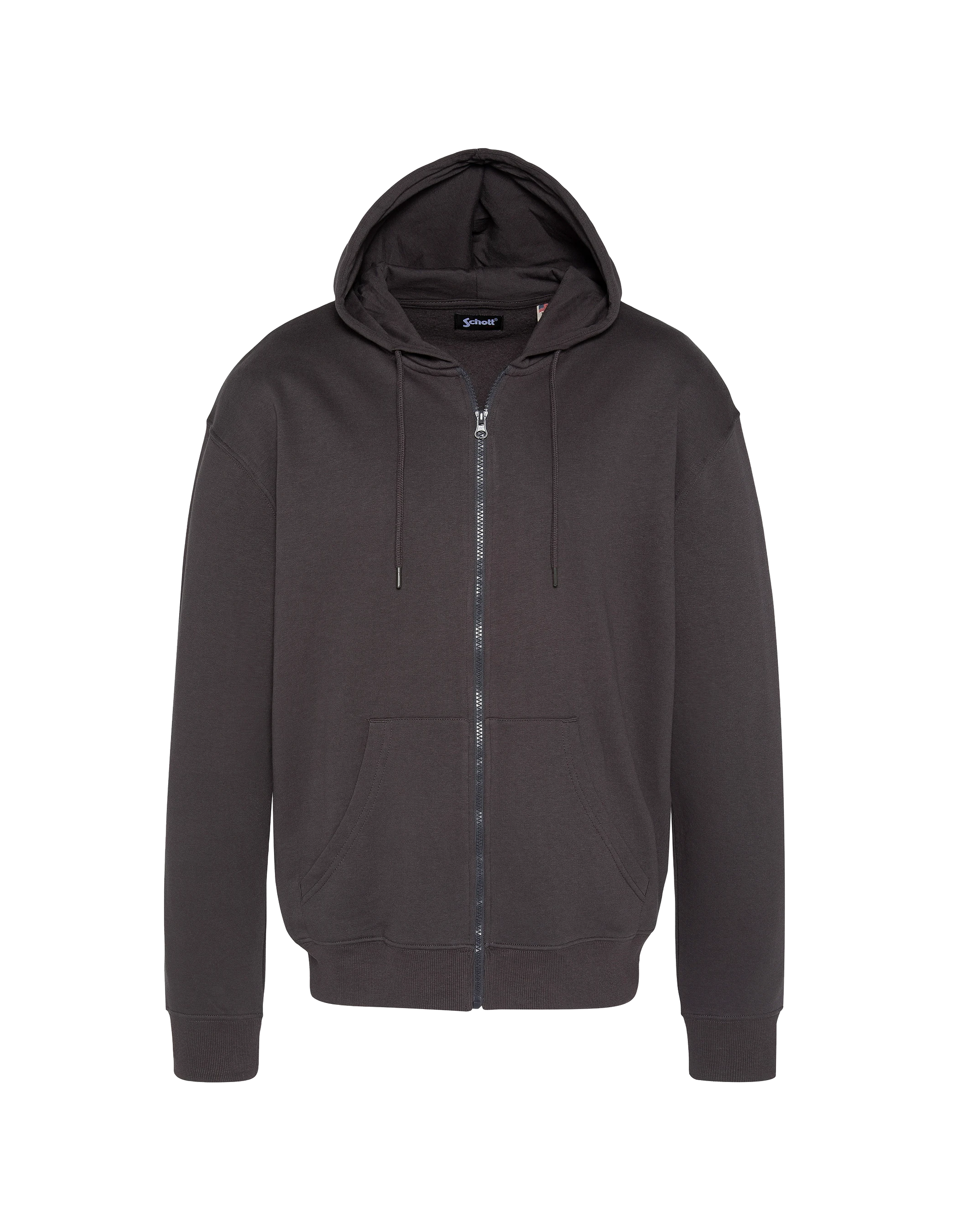 Sweats zippés  Schott SWHZBADGE ANTHRACITE