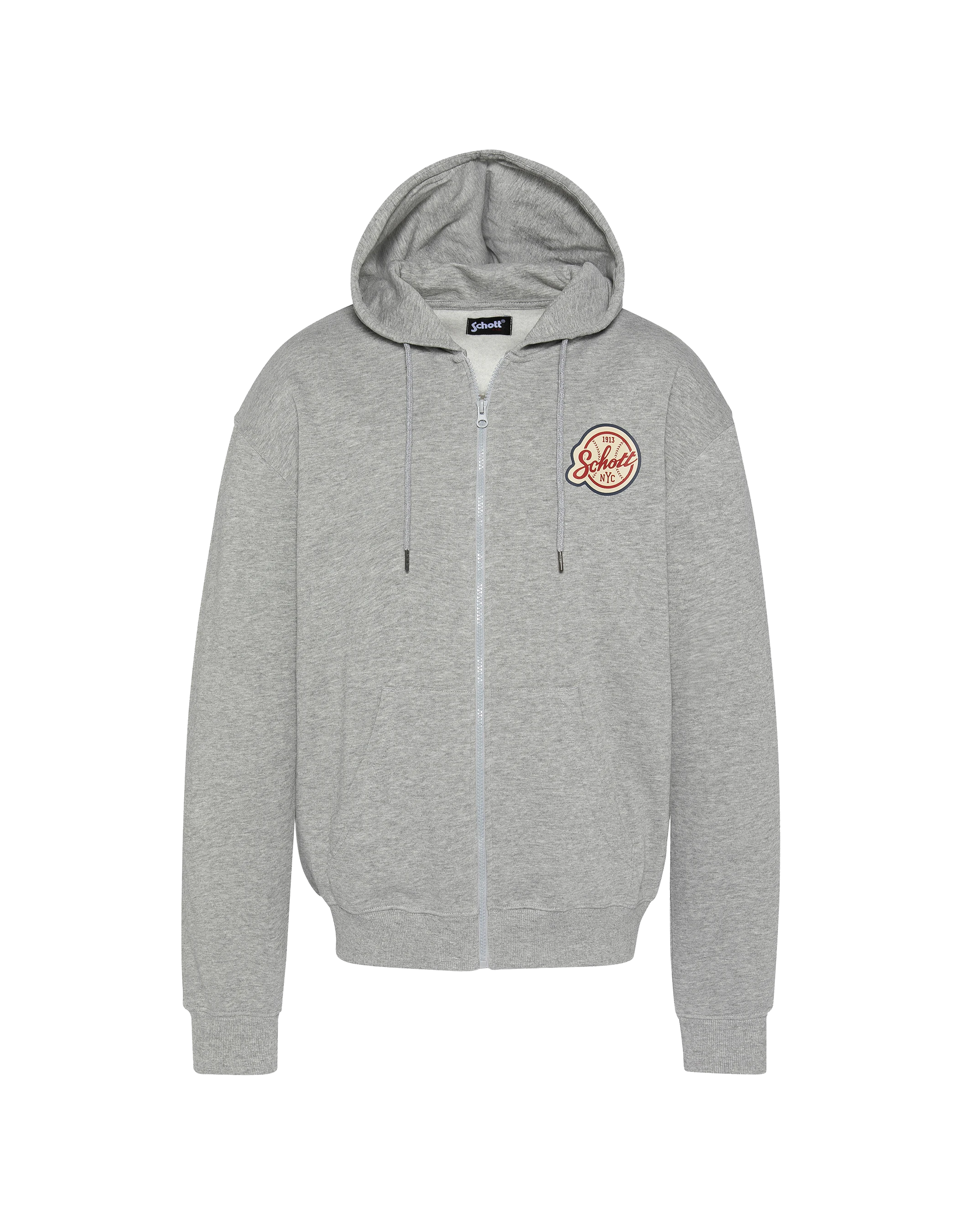 Sweats zippés  Schott SWHZBASEBALL GREY