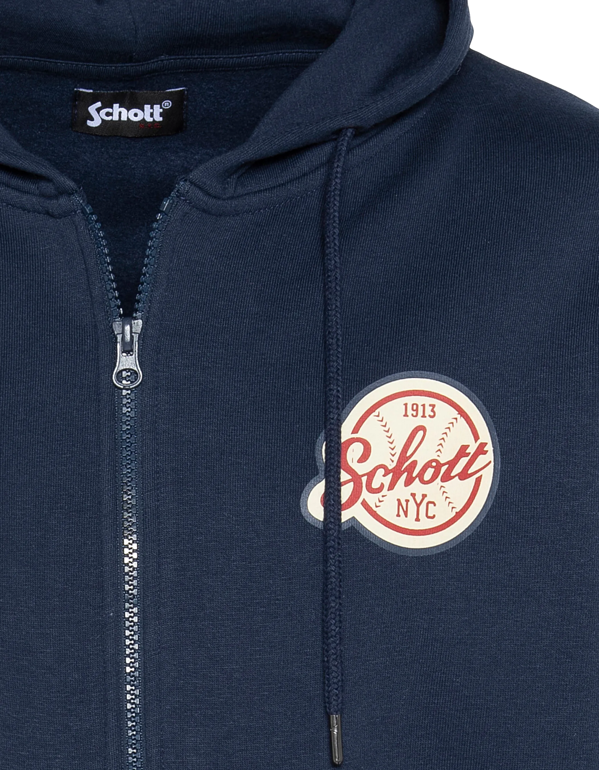 Sweats zippés  Schott SWHZBASEBALL NAVY