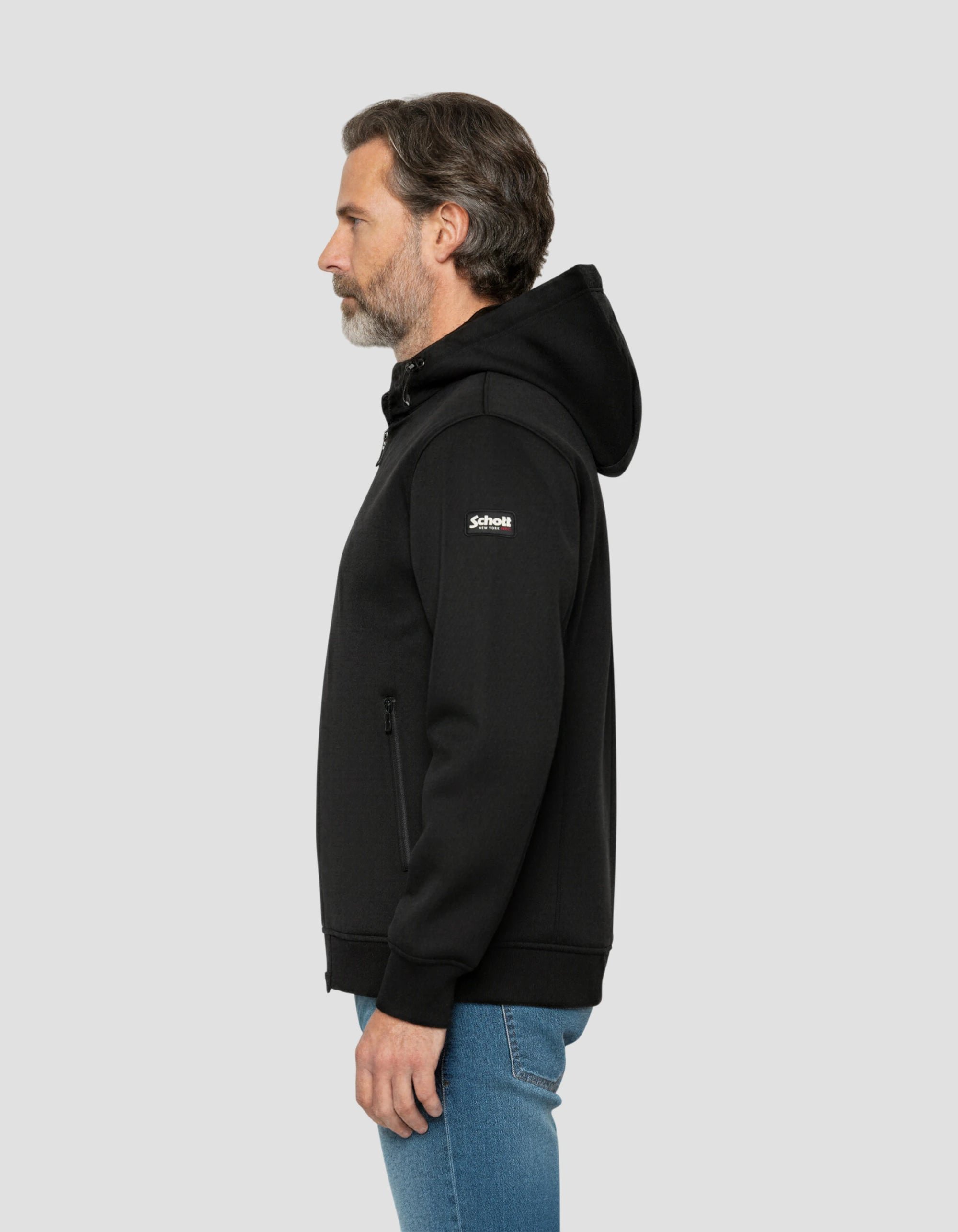 Sweats zippés  Schott SWSTREET BLACK