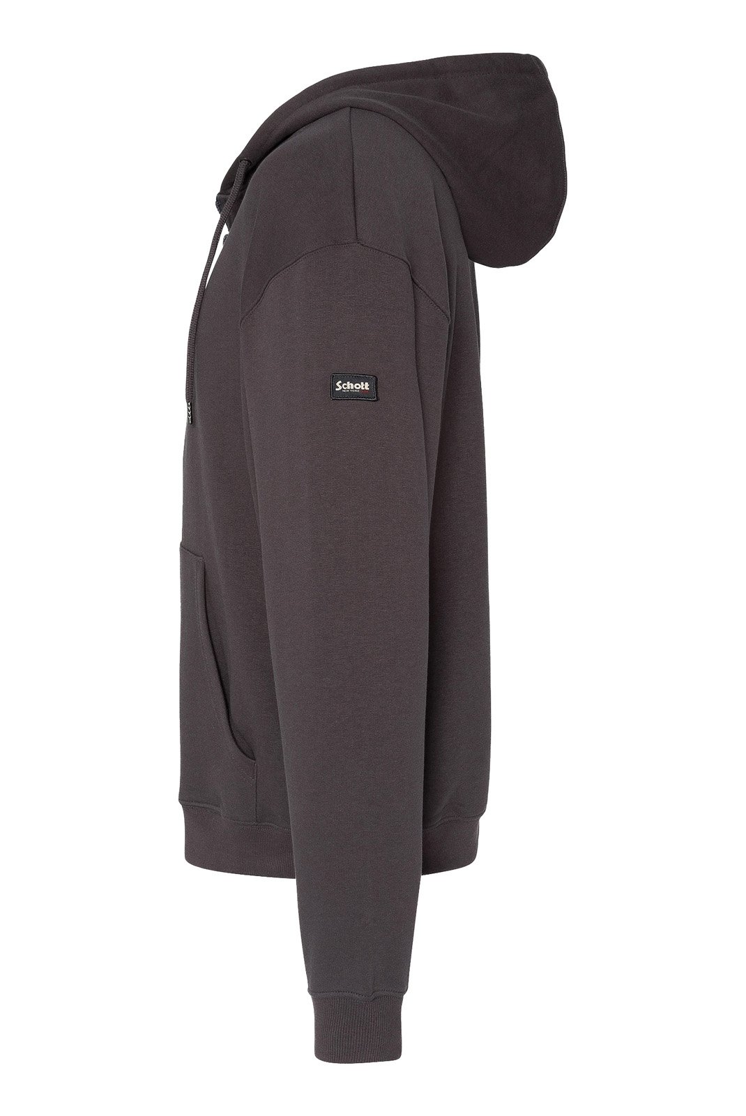 Sweats zippés  Schott SWHZBADGE ANTHRACITE