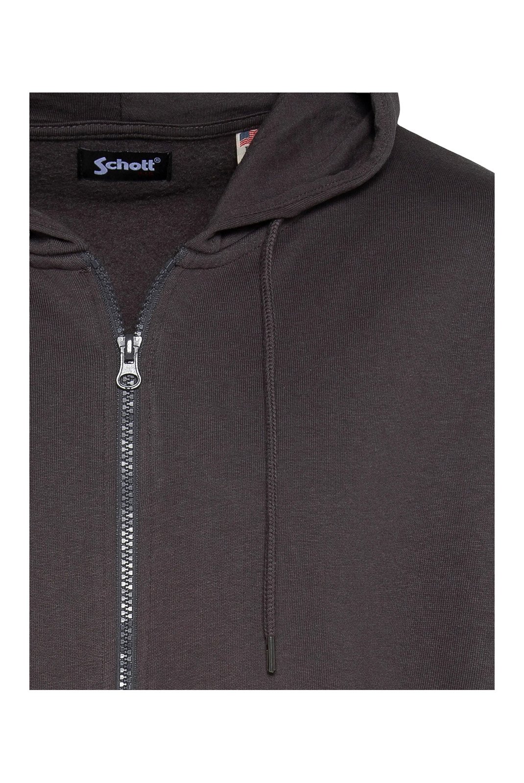Sweats zippés  Schott SWHZBADGE ANTHRACITE