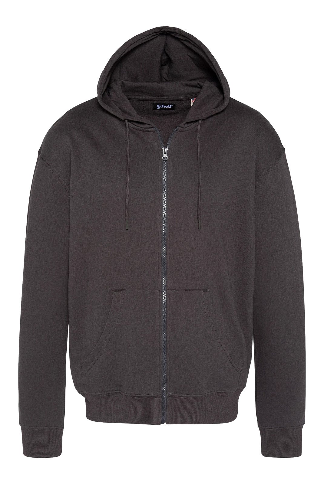 Sweats zippés  Schott SWHZBADGE ANTHRACITE
