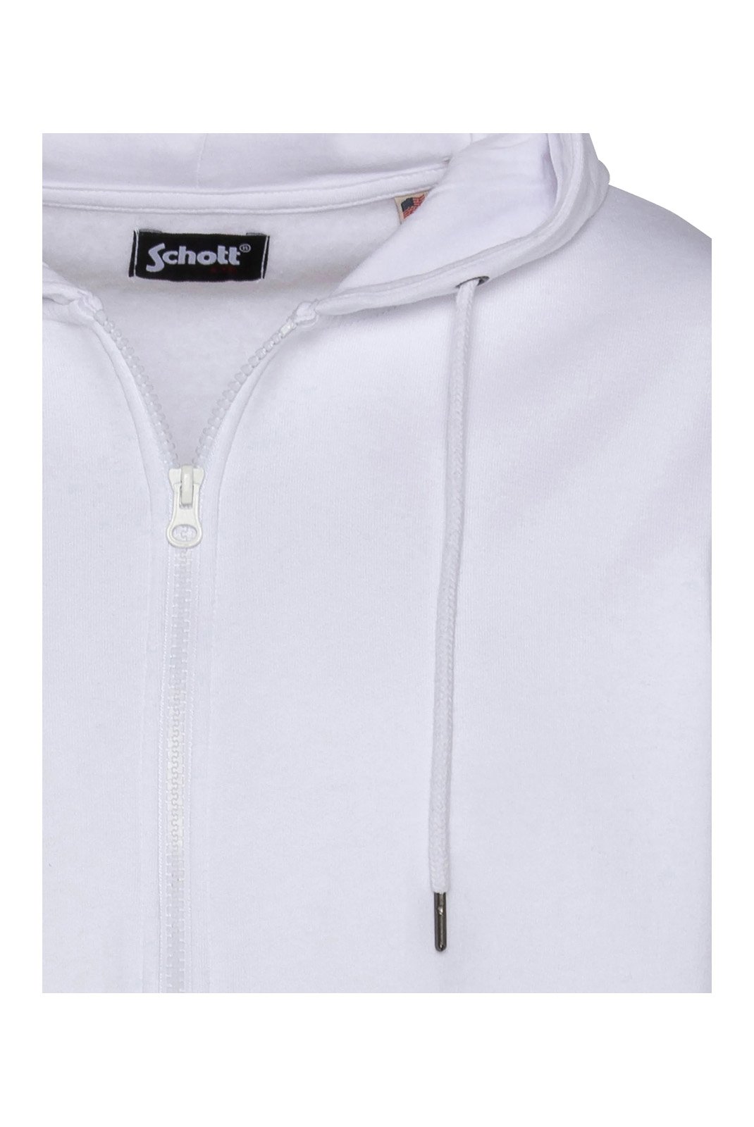 Sweats zippés  Schott SWHZBADGE WHITE