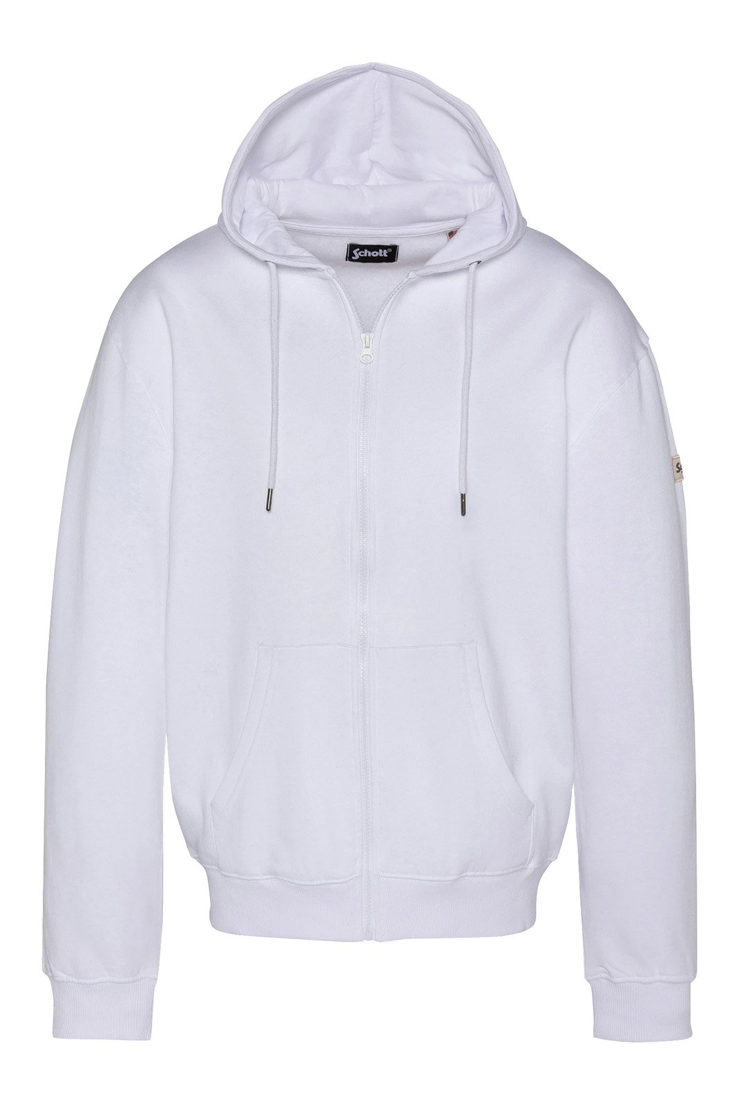 Sweats zippés  Schott SWHZBADGE WHITE