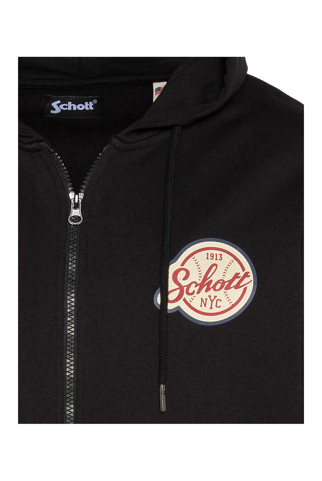 Sweats zippés  Schott SWHZBASEBALL BLACK
