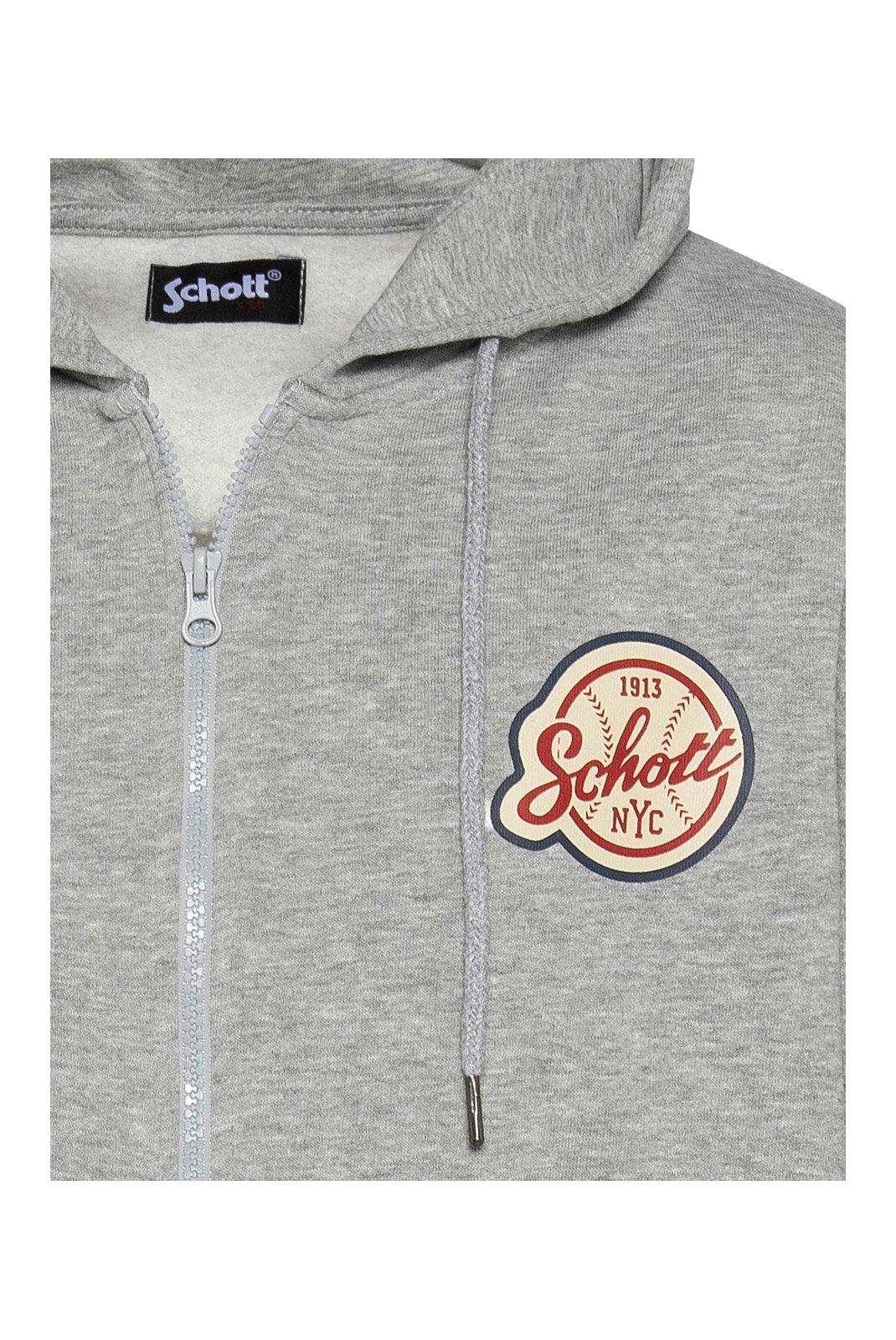 Sweats zippés  Schott SWHZBASEBALL GREY