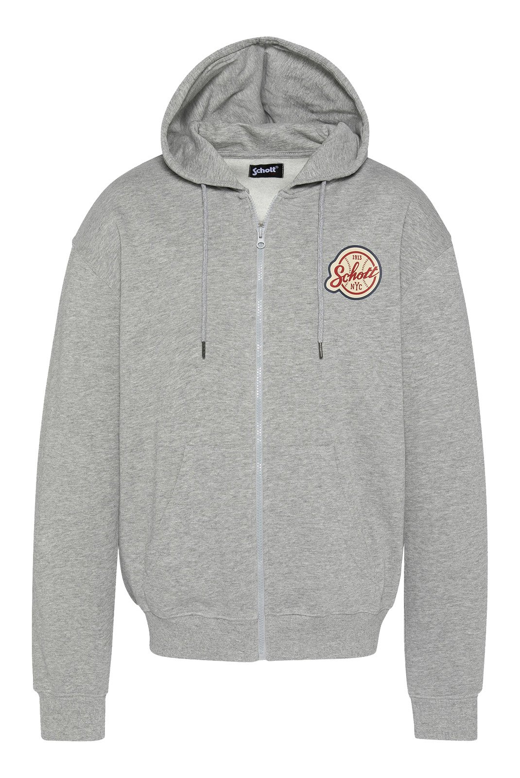 Sweats zippés  Schott SWHZBASEBALL GREY