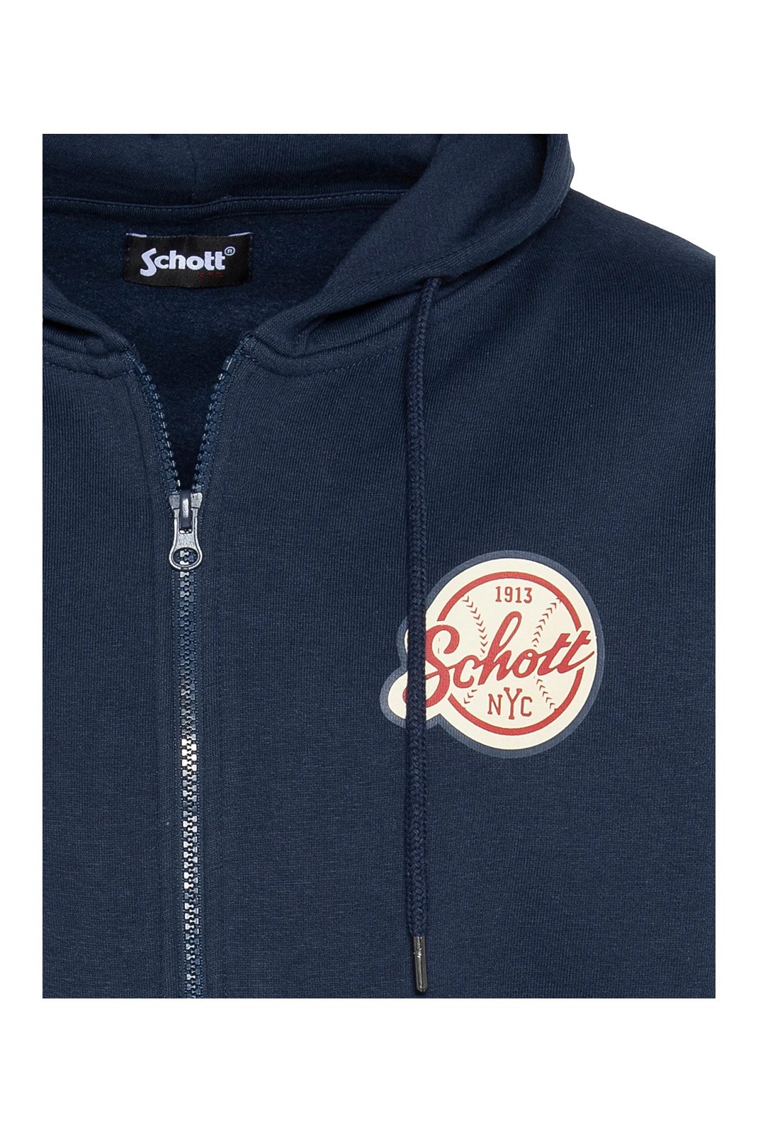 Sweats zippés  Schott SWHZBASEBALL NAVY