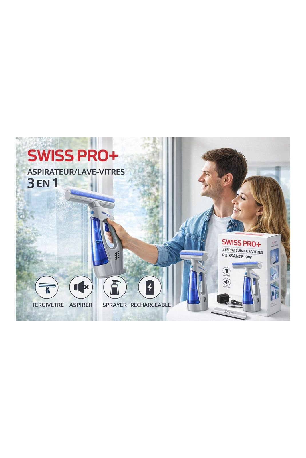 Aspirateur & accessoires d'entretien  SWISS PRO+ 8720726127325 Gris/bleu