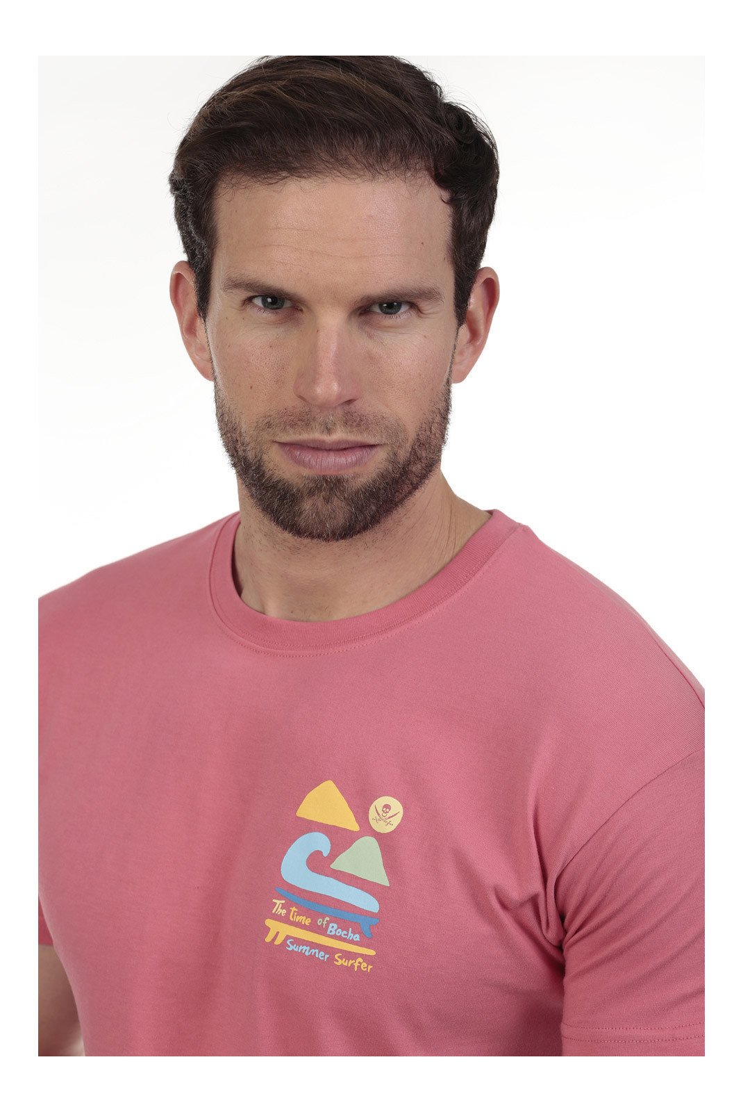 T-S manches courtes  Time of bocha QV1C25-CORAL  Coral