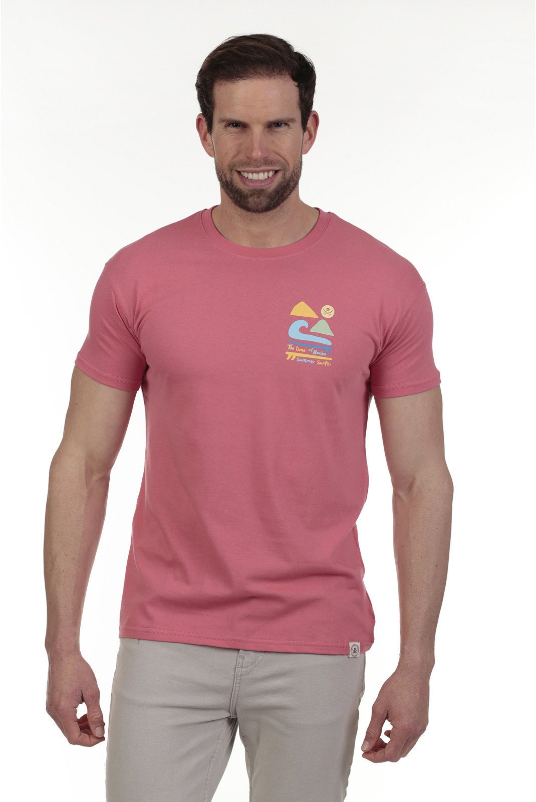 T-S manches courtes  Time of bocha QV1C25-CORAL  Coral