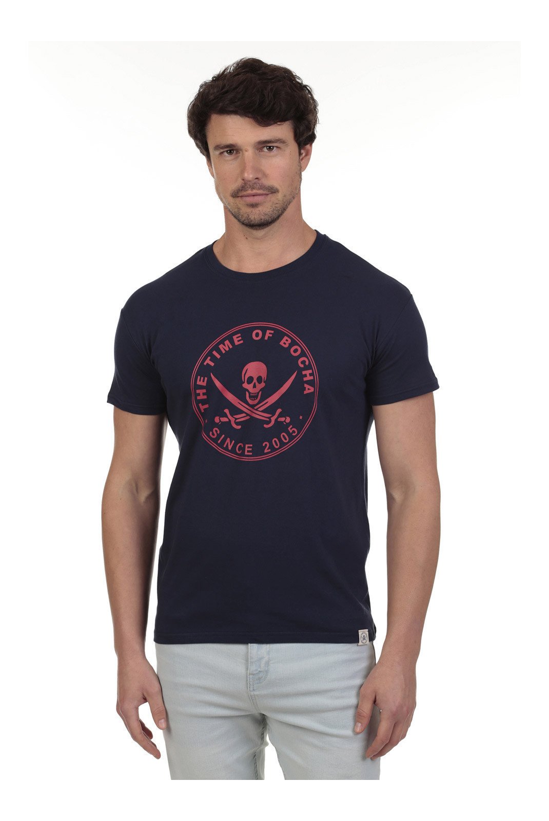 T-S manches courtes  Time of bocha QV1PK.CM-6 White-Navy