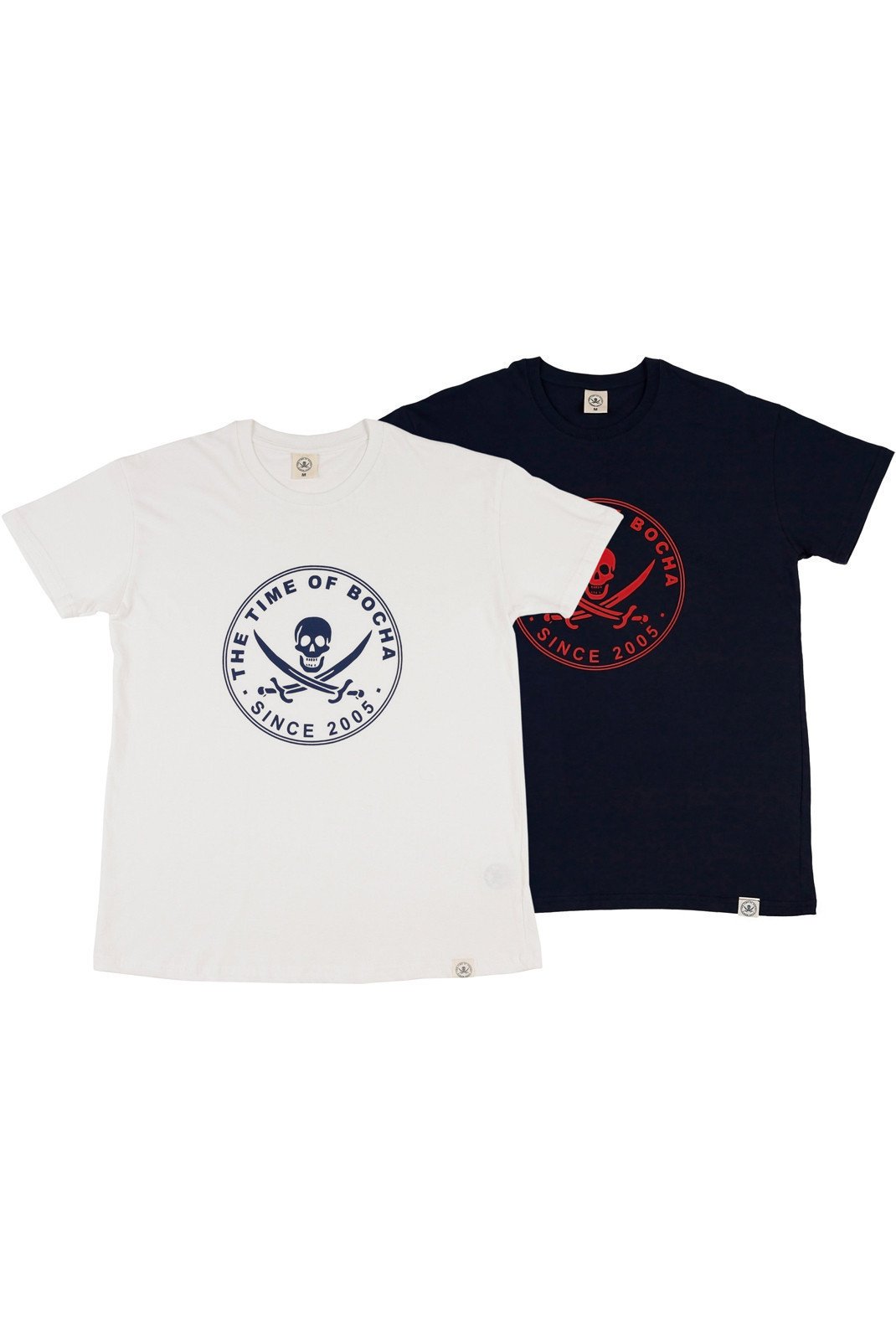 T-S manches courtes  Time of bocha QV1PK.CM-6 White-Navy