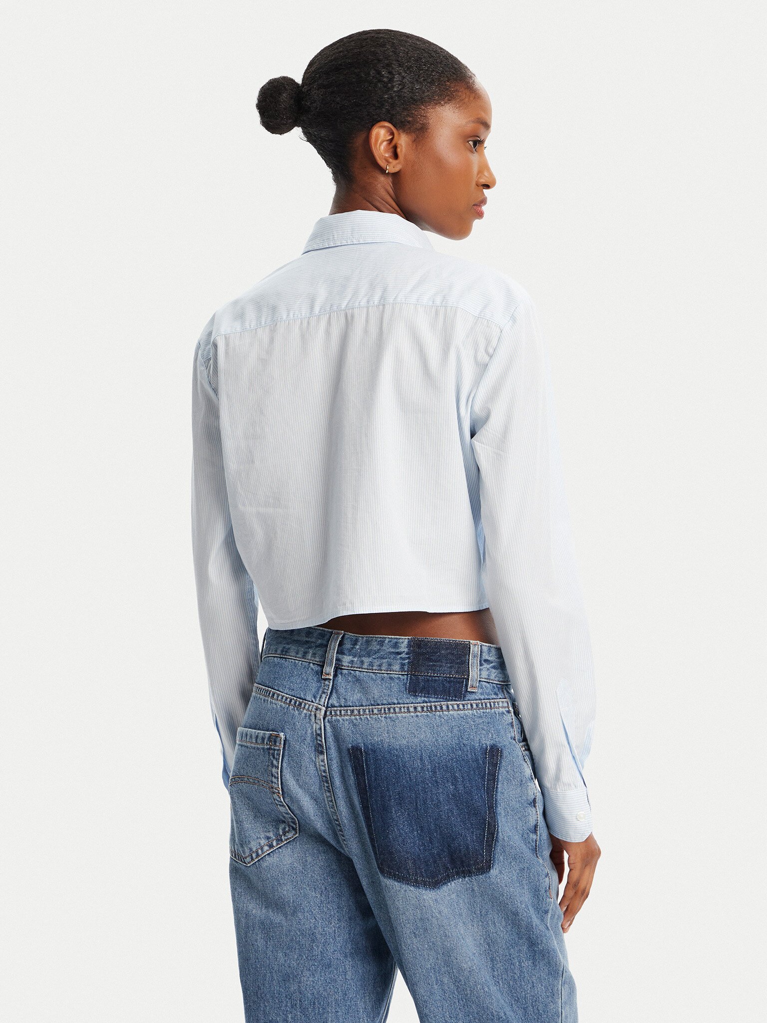 Chemisiers  Tommy Jeans DW0DW21400 0BC Light Powdery Blue / Stripe