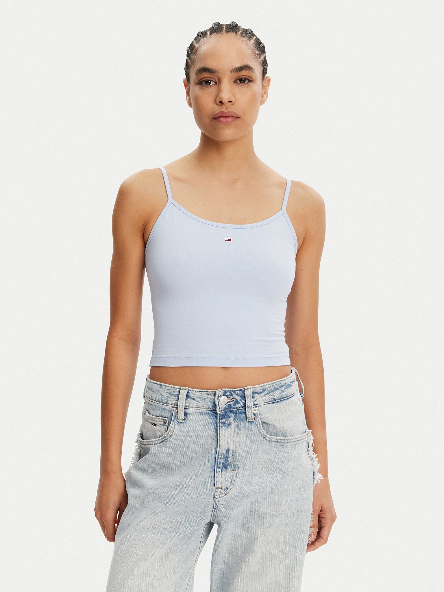 Débardeur  Tommy Jeans DW0DW18148 0XM Ecru / Sweet Blue