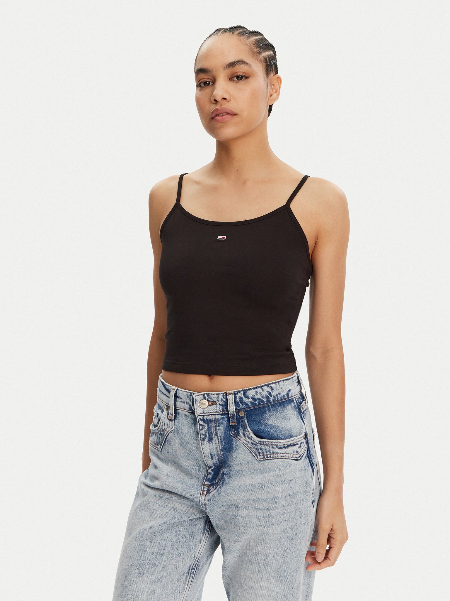 Débardeur  Tommy Jeans DW0DW18148 0XR Ecru/ Black