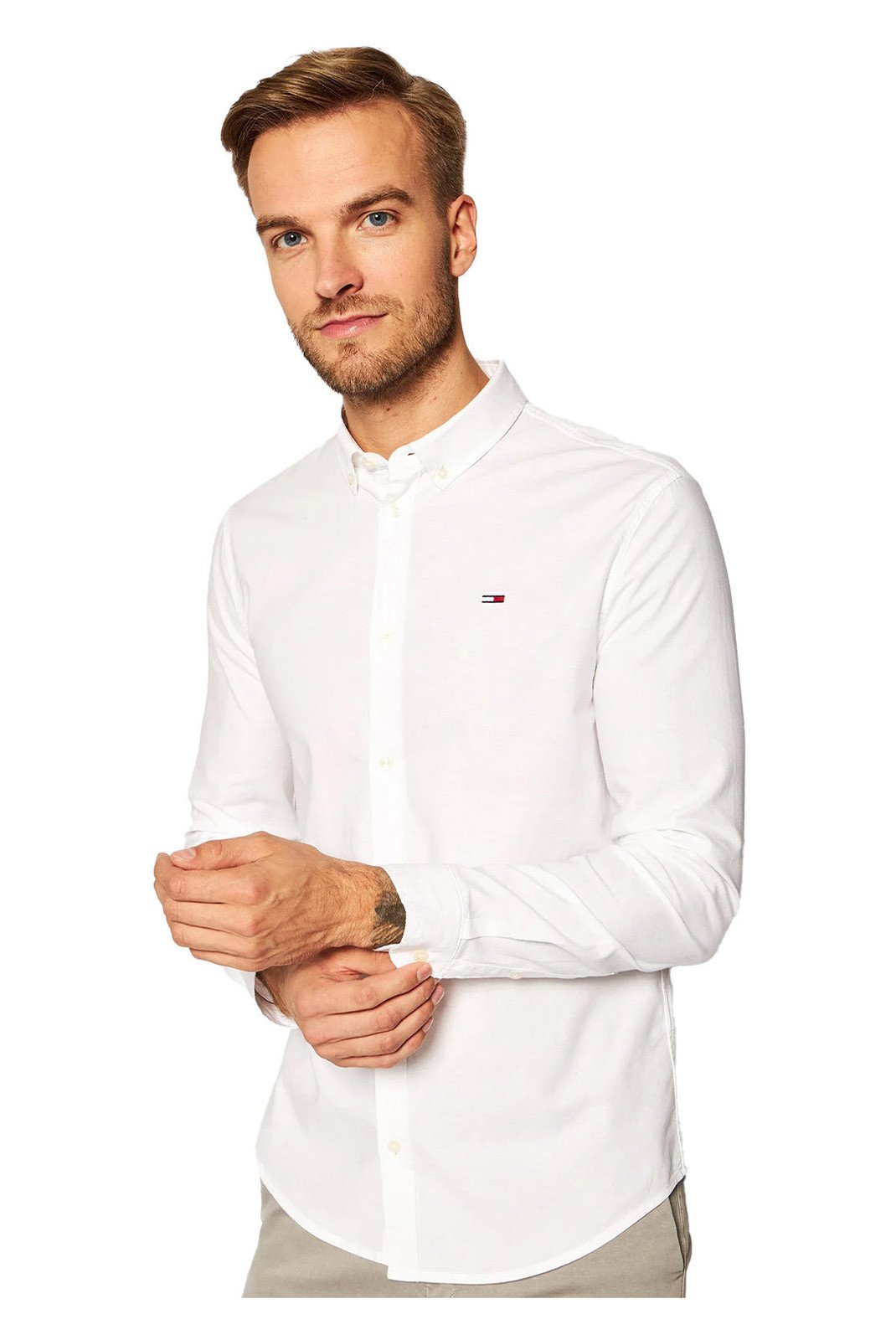 Chemises manches longues  Tommy Jeans DMODM09594__101_WHITE White