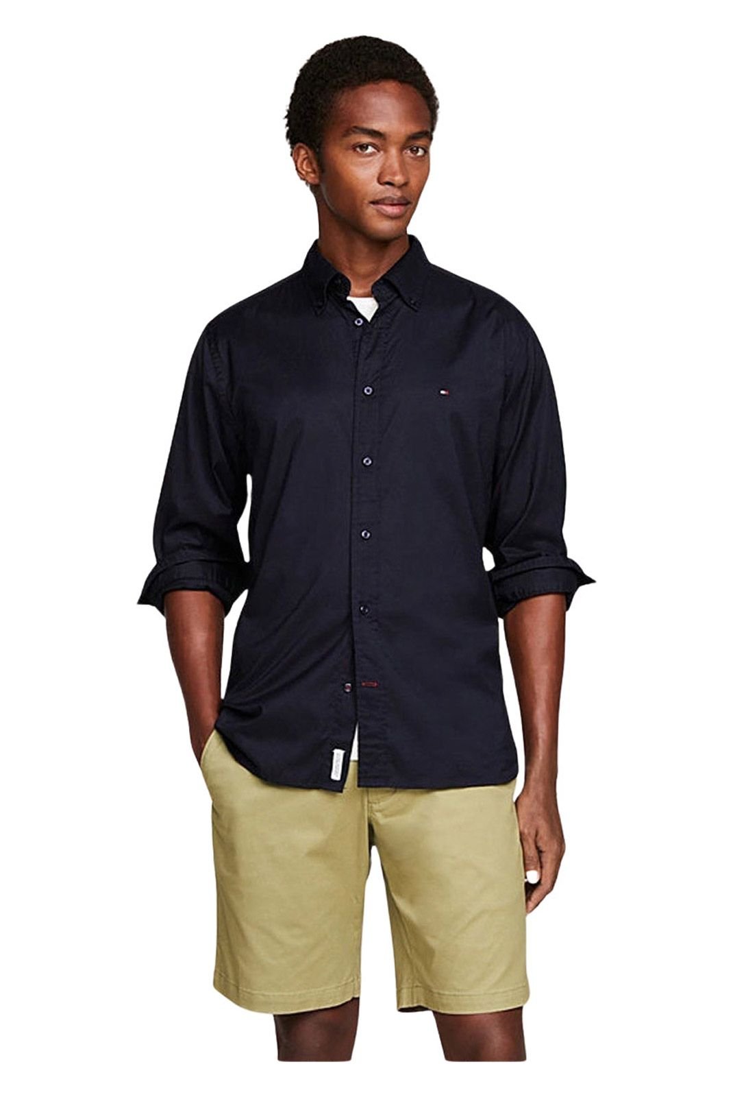 Chemises manches longues  Tommy Jeans MW0MW25035__CBK_BLACK_IRIS Black_Iris