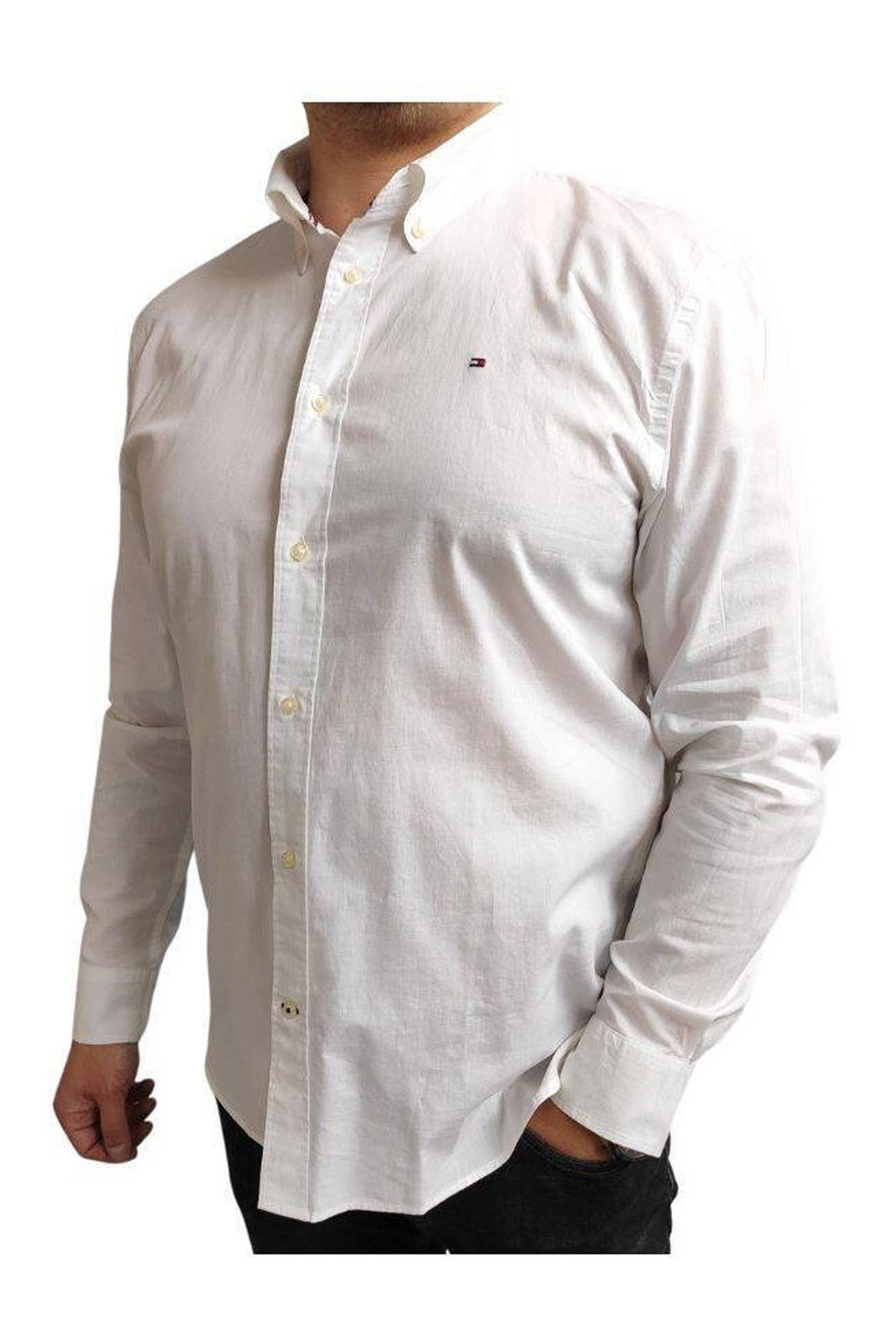 Chemises manches longues  Tommy Jeans MW0MW30934__YBR_WHITE white