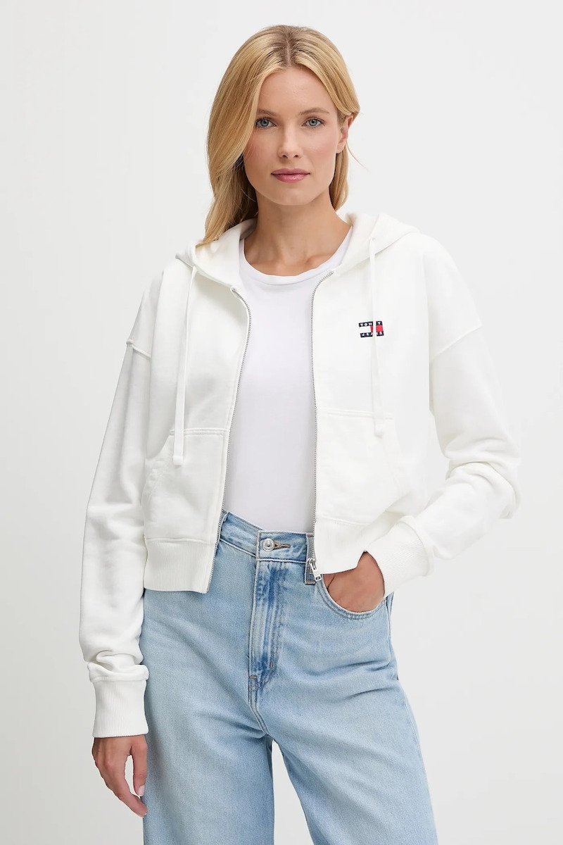 Sweat / sweat zippé  Tommy Jeans DW0DW21147 YBL Ecru