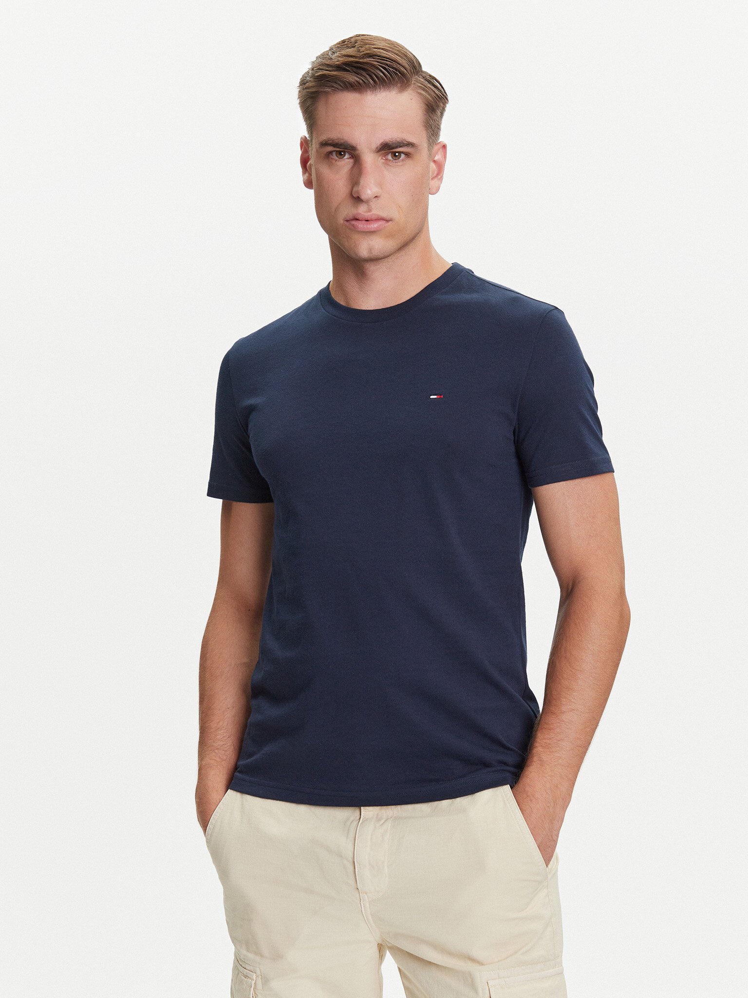T-S manches courtes  Tommy Jeans DM0DM20687 0XN Dark Night Navy/Ecru
