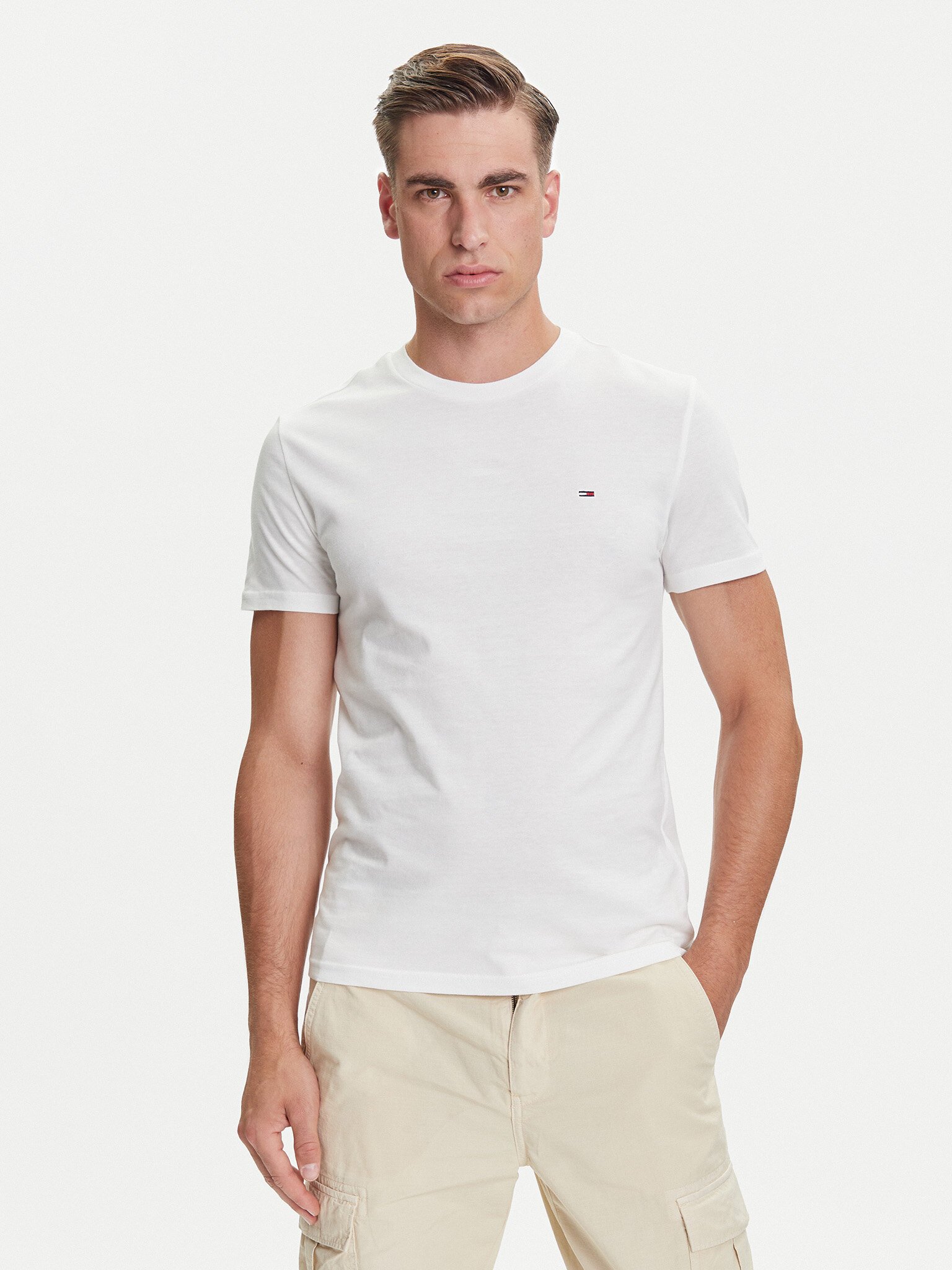 T-S manches courtes  Tommy Jeans DM0DM20687 0XQ Ecru/Ecru