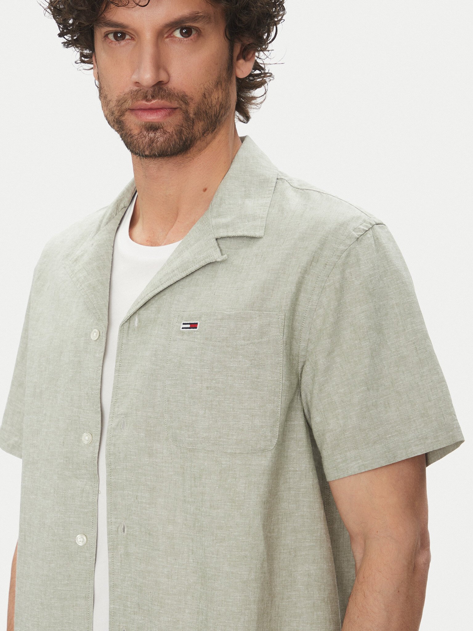 Chemises manches courtes  Tommy Jeans DM0DM20895 MR6 Aruba Green