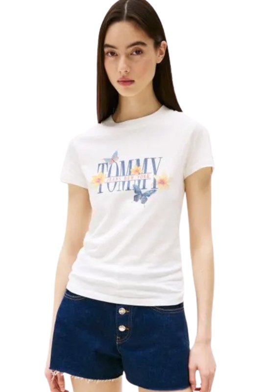 Tee shirt  Tommy Jeans DW0DW21340 YBL Ecru