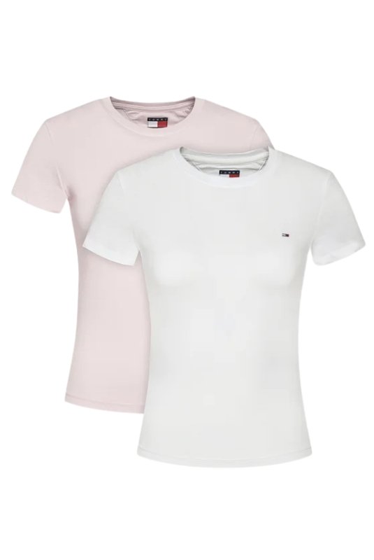 Tee shirt  Tommy Jeans DW0DW21366 0XN Ecru / Precious Pink