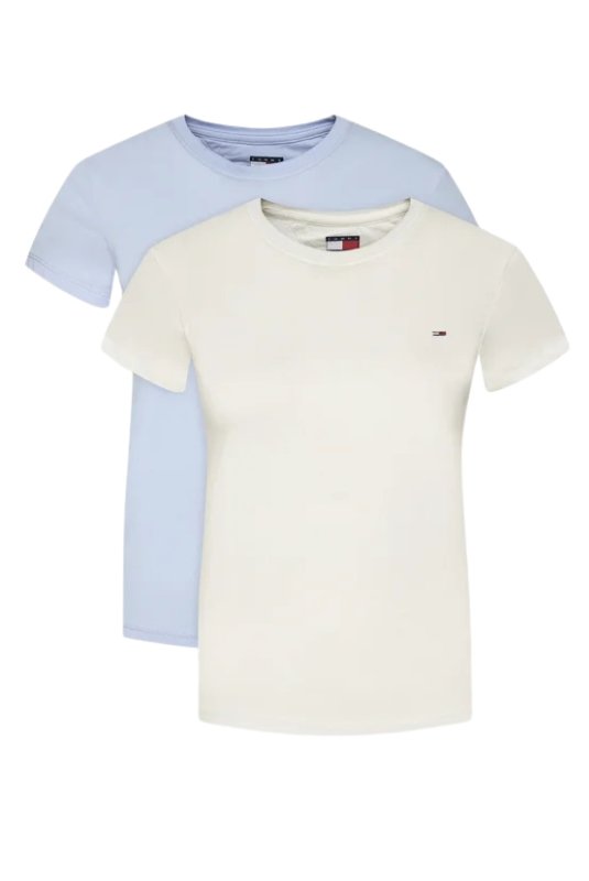 Tee shirt  Tommy Jeans DW0DW21366 0XM Ecru / Sweet Blue