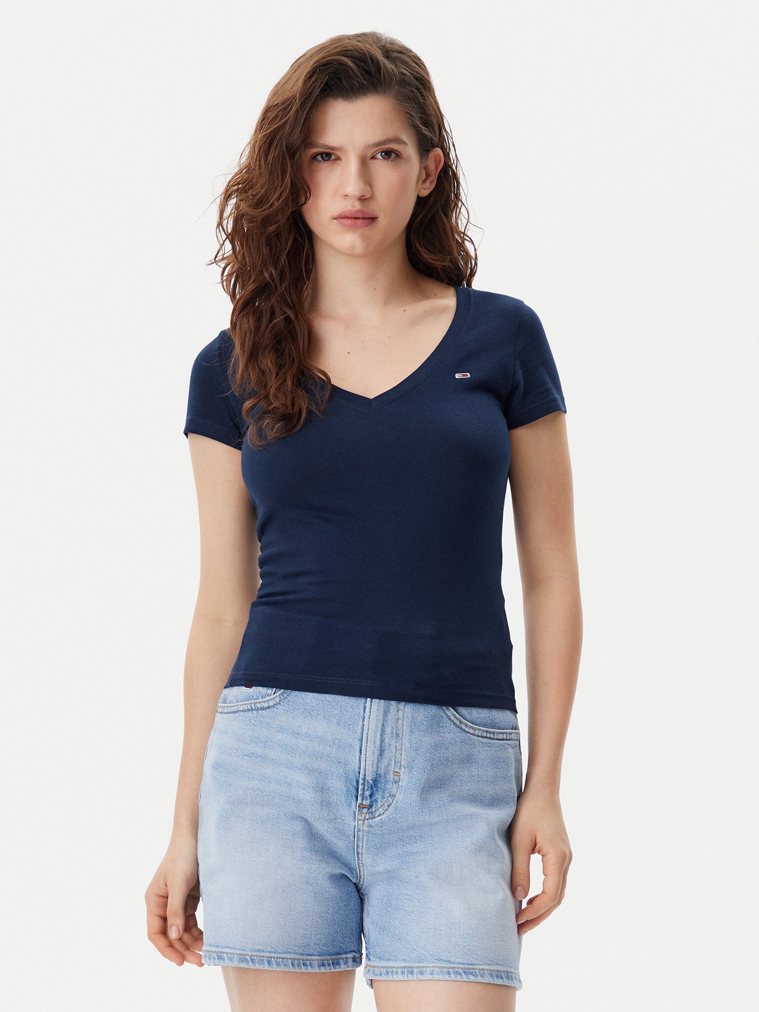 Tee shirt  Tommy Jeans DW0DW21367 0XX Ecru / Dark Night Navy