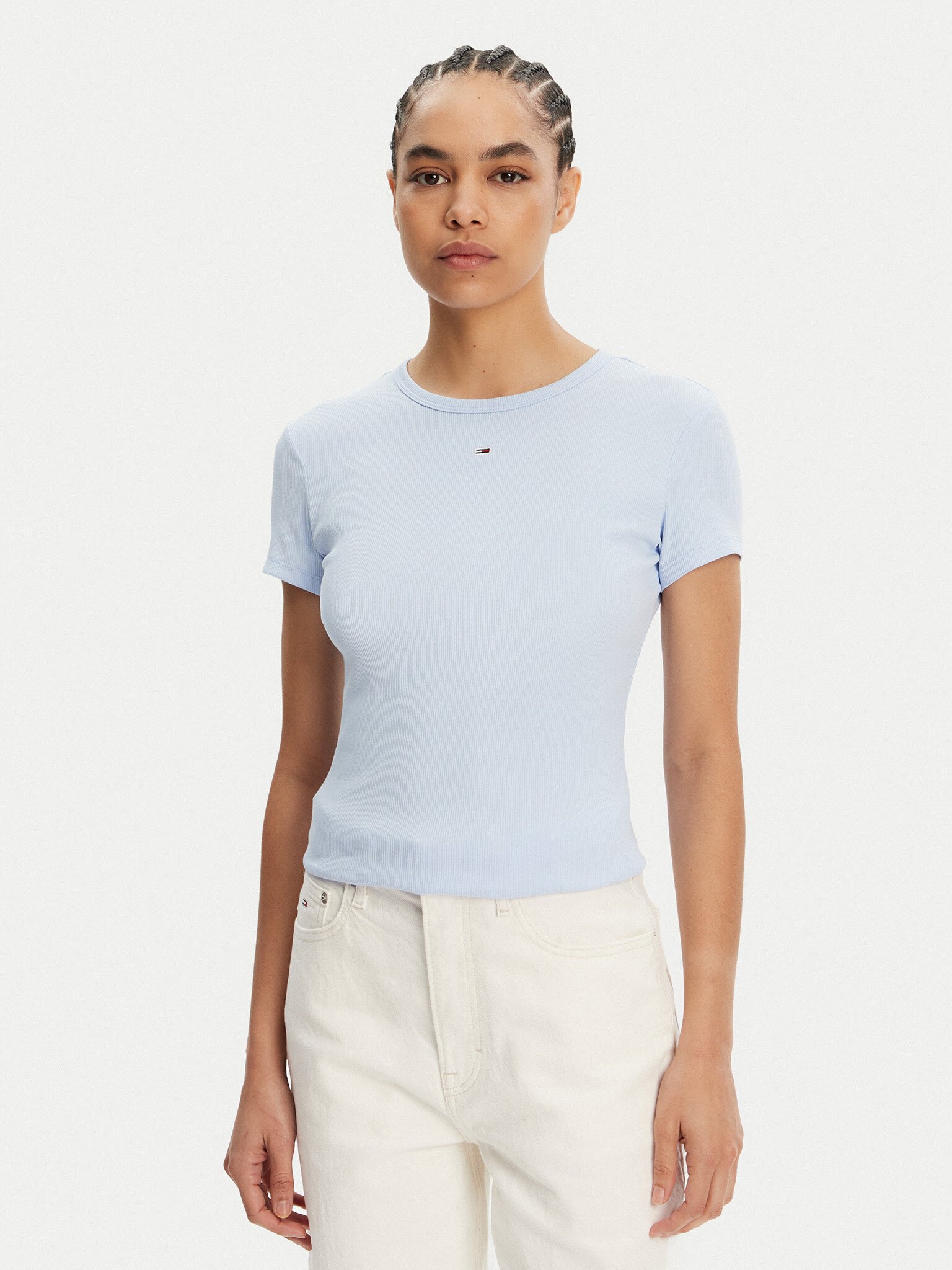 Tee shirt  Tommy Jeans DW0DW21430 0XM Ecru / Sweet Blue