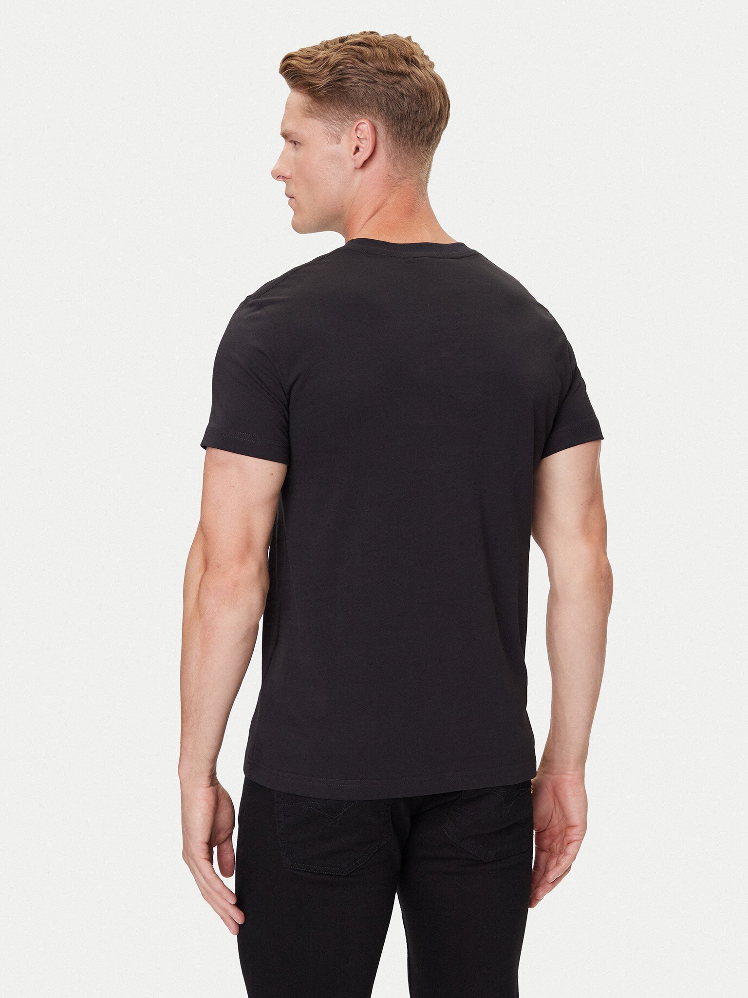 T-S manches courtes  Versace Jeans 79GAHE02 CJ00E G89 BLACK + GOLD