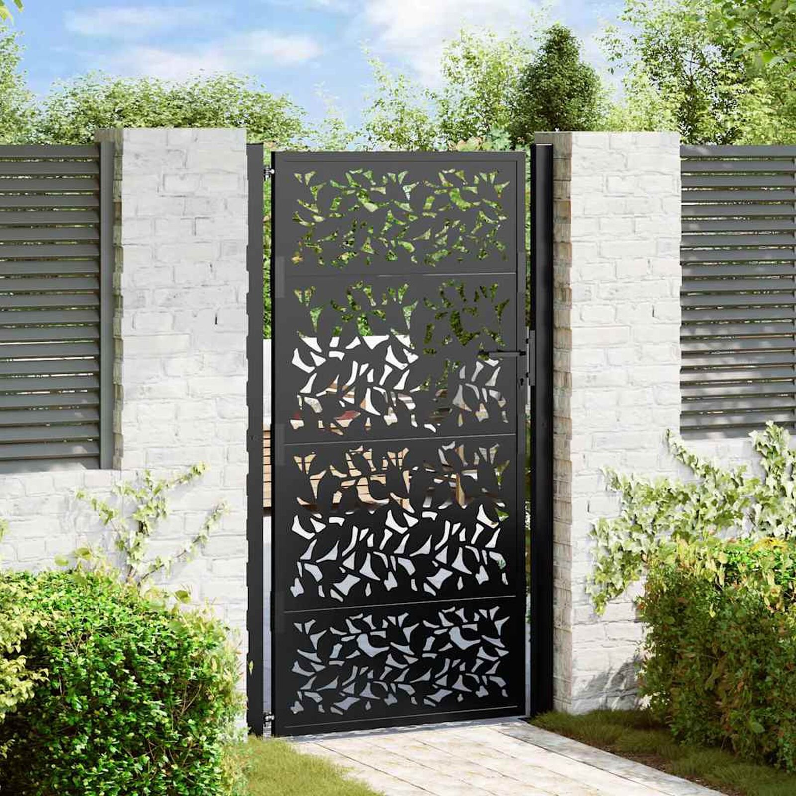 Clôtures et barrières   VidaXL 4100962 Noir