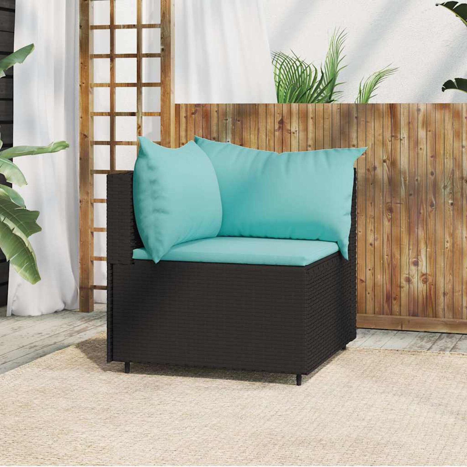 Mobilier d'extérieur  VidaXL 319793 Noir/Bleu