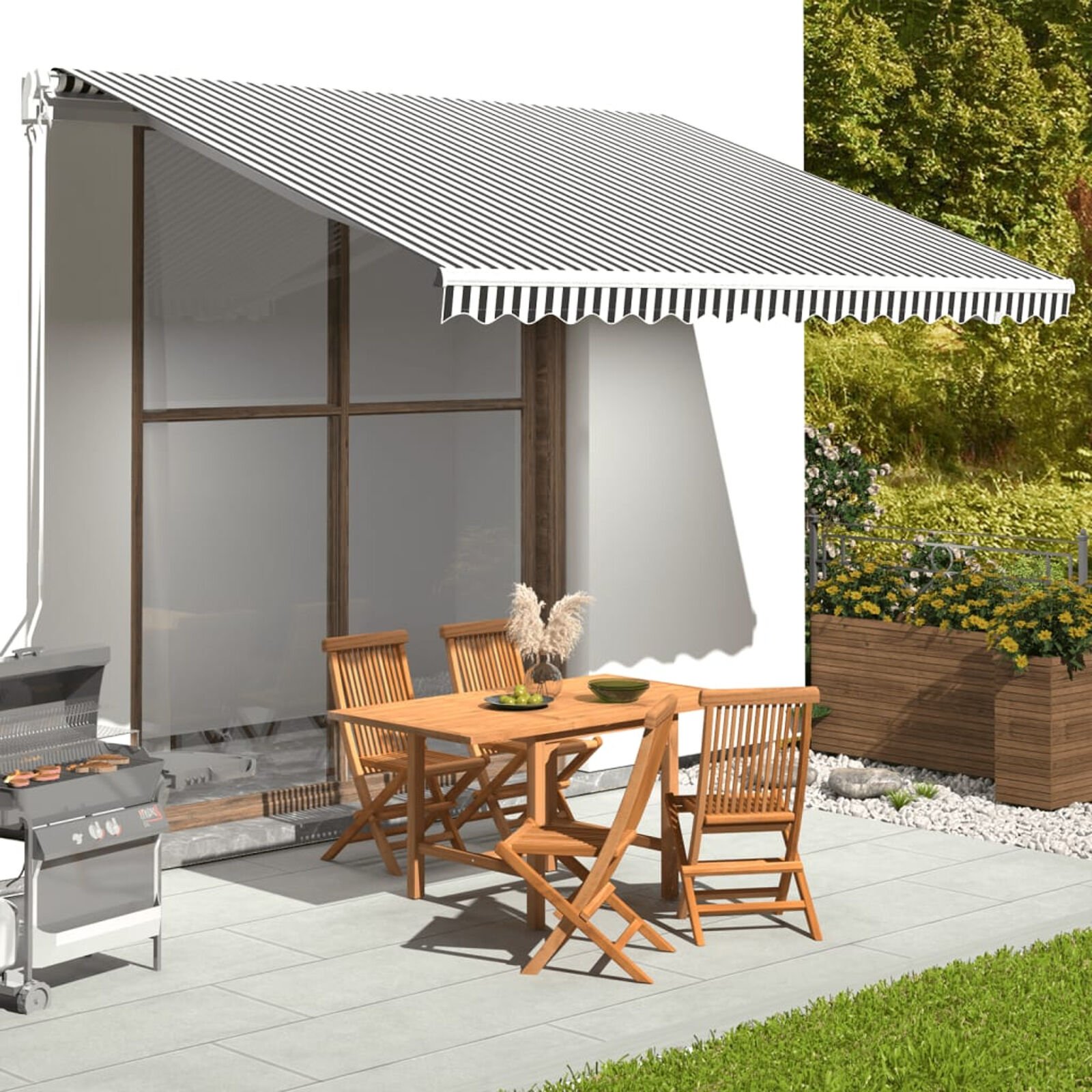 Pelouse et jardin   VidaXL 42000476 Anthracite/Blanc