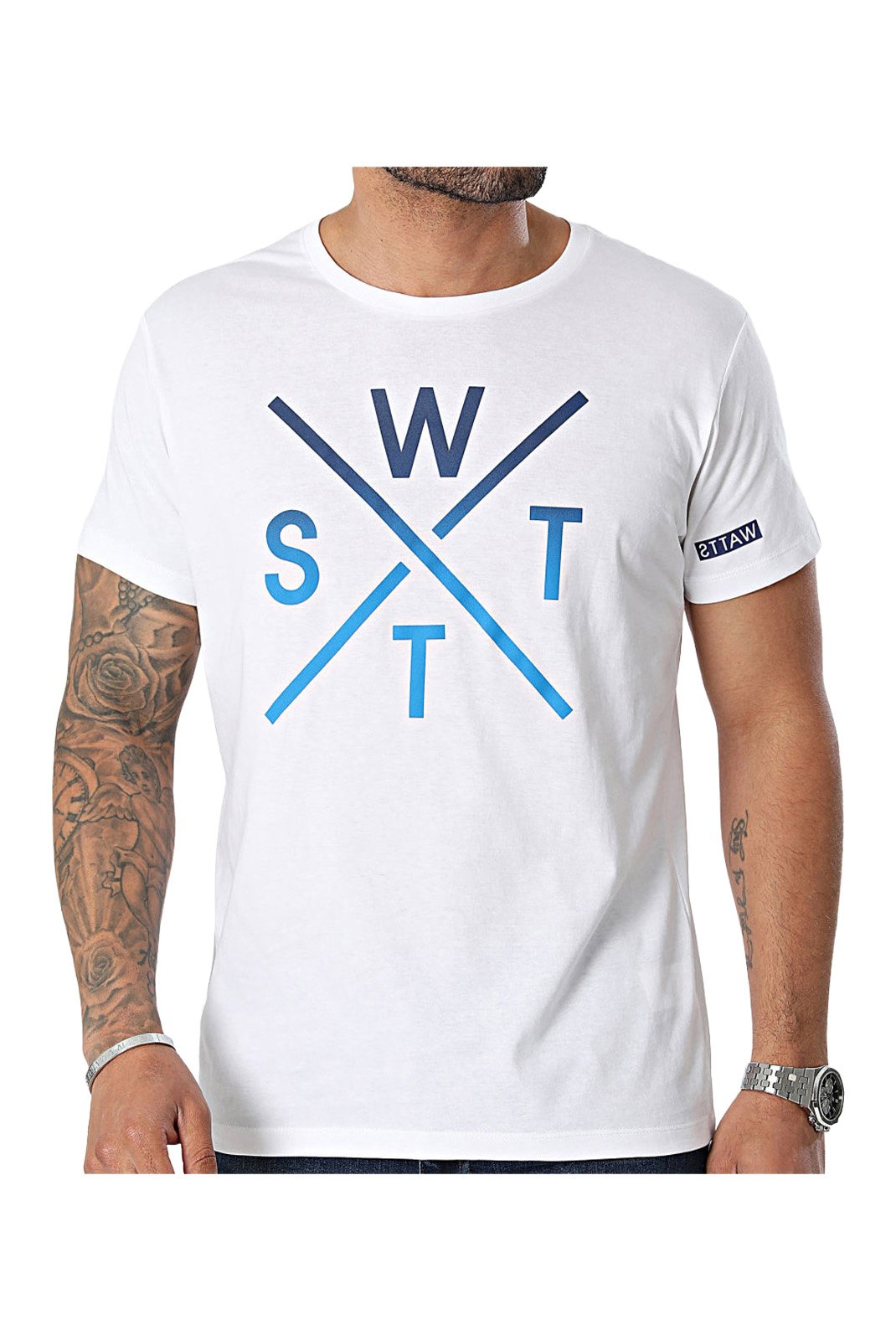 T-S manches courtes  Watts WATTS03 0052 BLANC