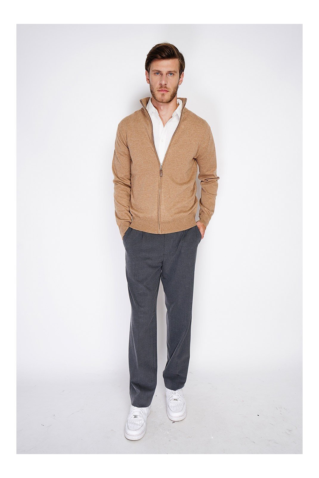Gilets  William de faye WFM146_CAMEL_FONCE Camel