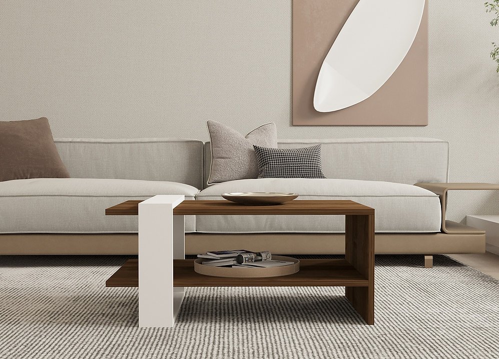Tables basses  WOODEN ART 835PUQ2816 Walnut/White