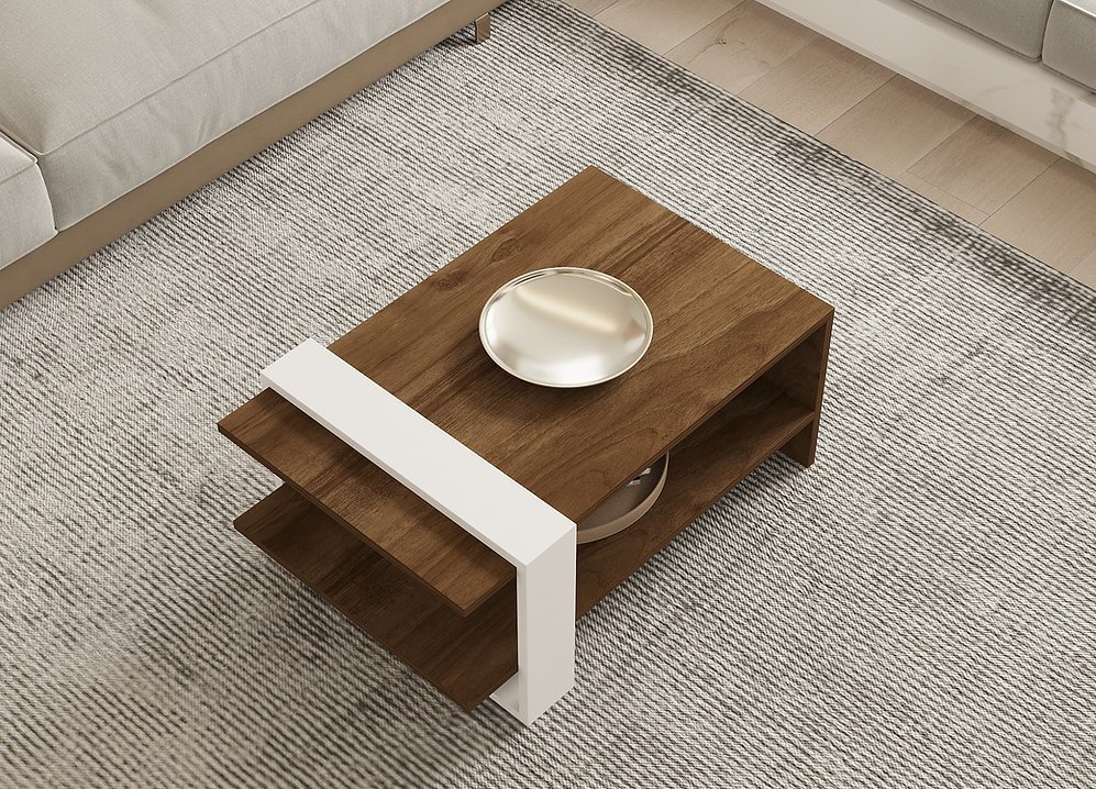 Tables basses  WOODEN ART 835PUQ2816 Walnut/White