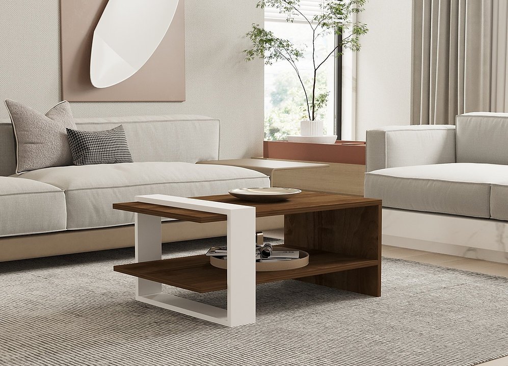 Tables basses  WOODEN ART 835PUQ2816 Walnut/White