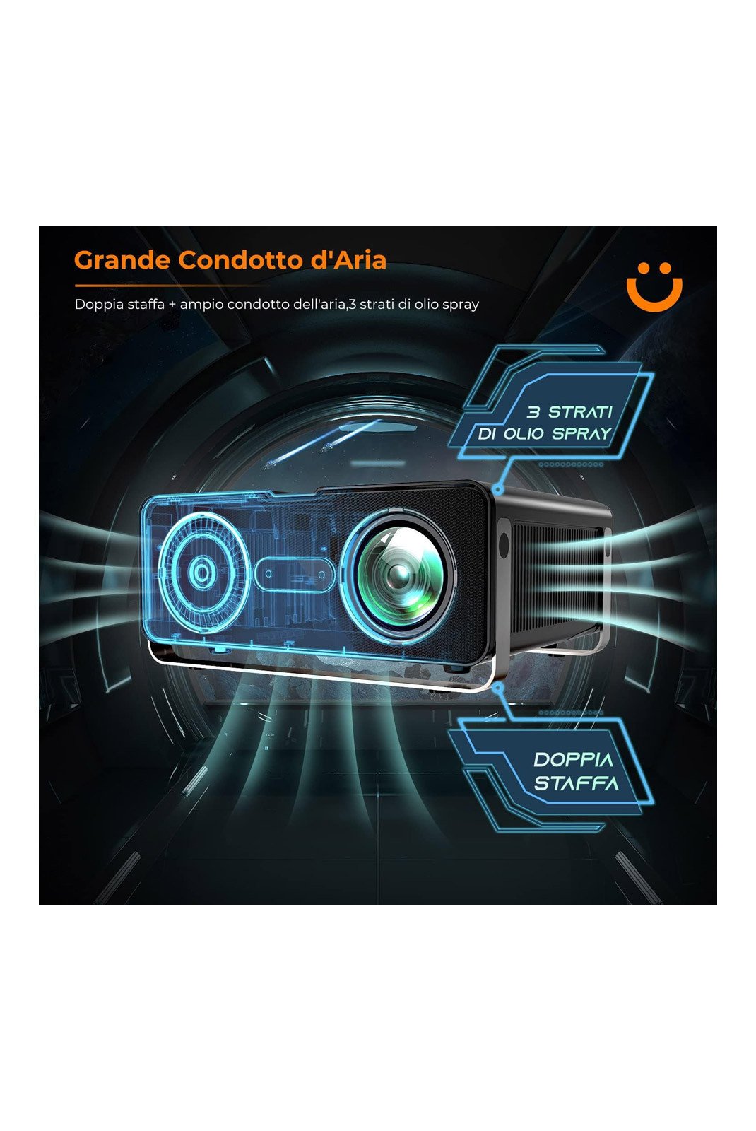 Vidéo projecteur  YABER CCK02020 Noir