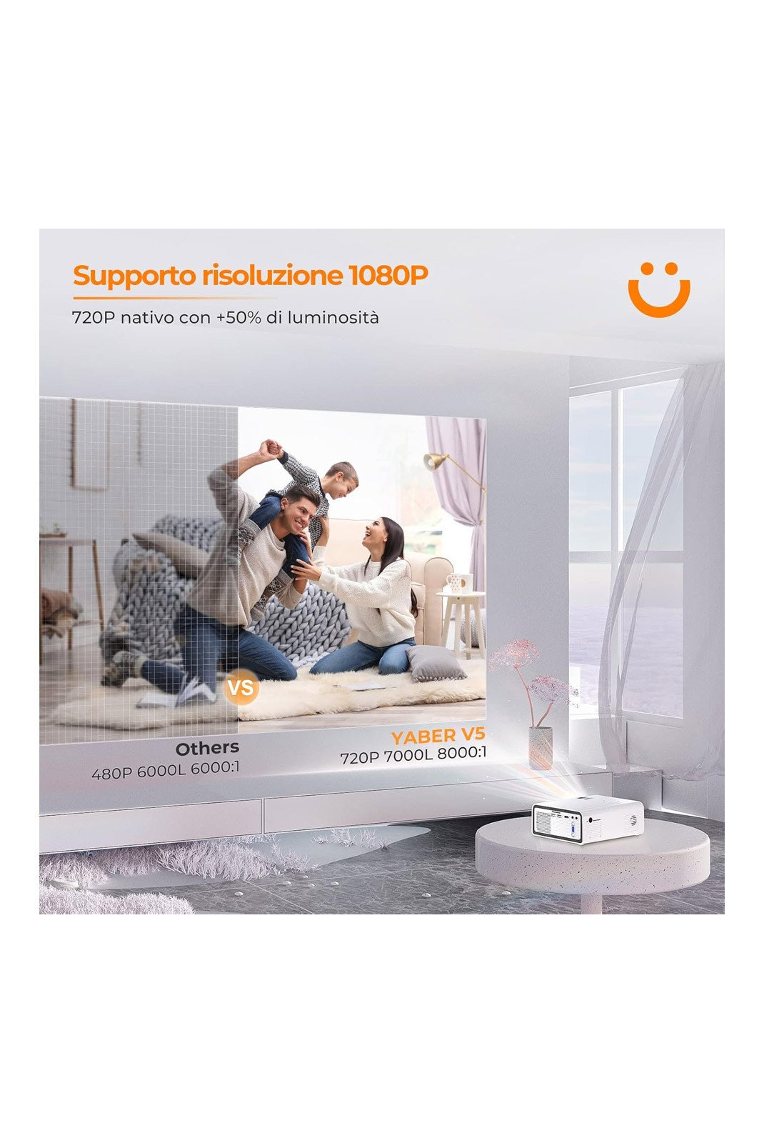 Vidéo projecteur  YABER CCK02025 Blanc