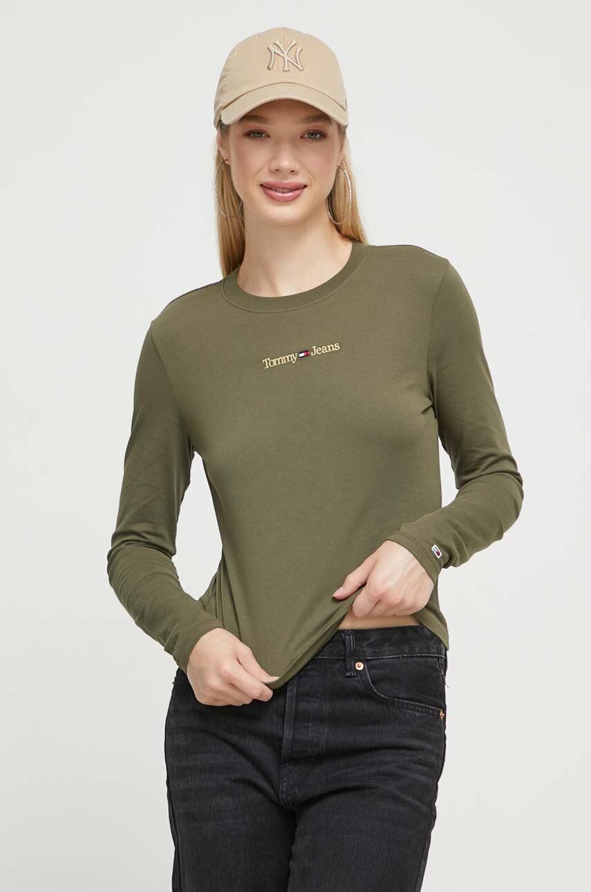 Tee shirt manches longues  Tommy Jeans DW0DW16439 MR1 Drab Olive Green
