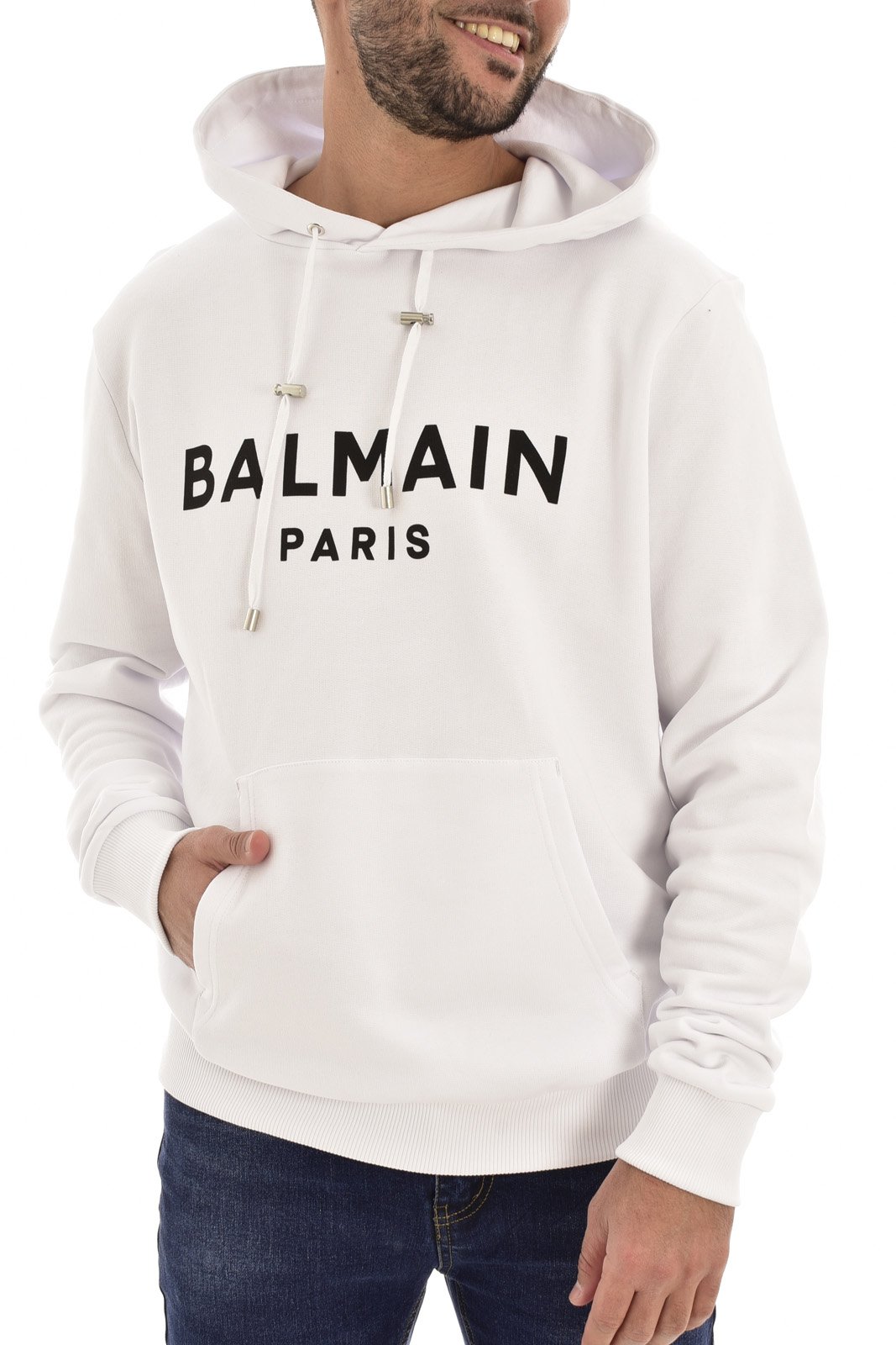 Pulls & Gilets  Balmain YH1JR002 BB65 GAB WHITE