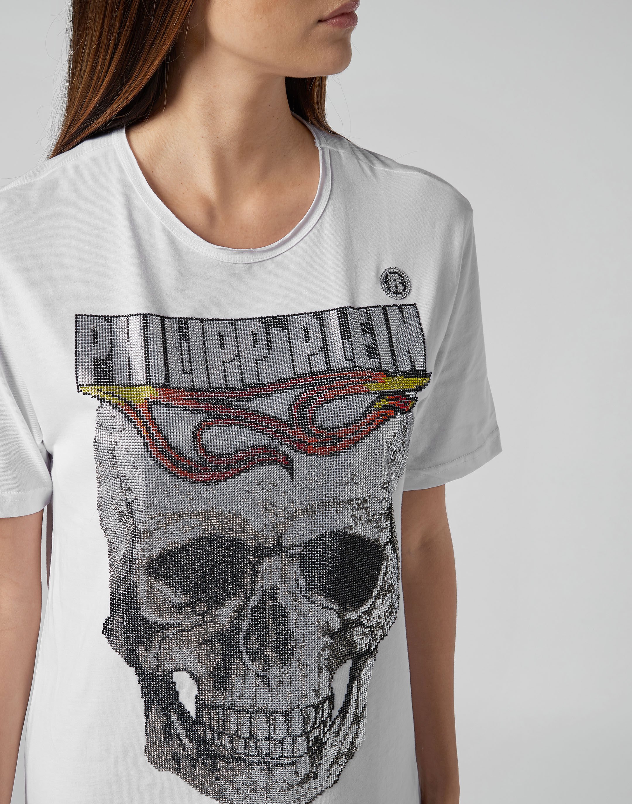 Tee-shirts  Philipp plein MTK3546 PJY002N 01 WHITE