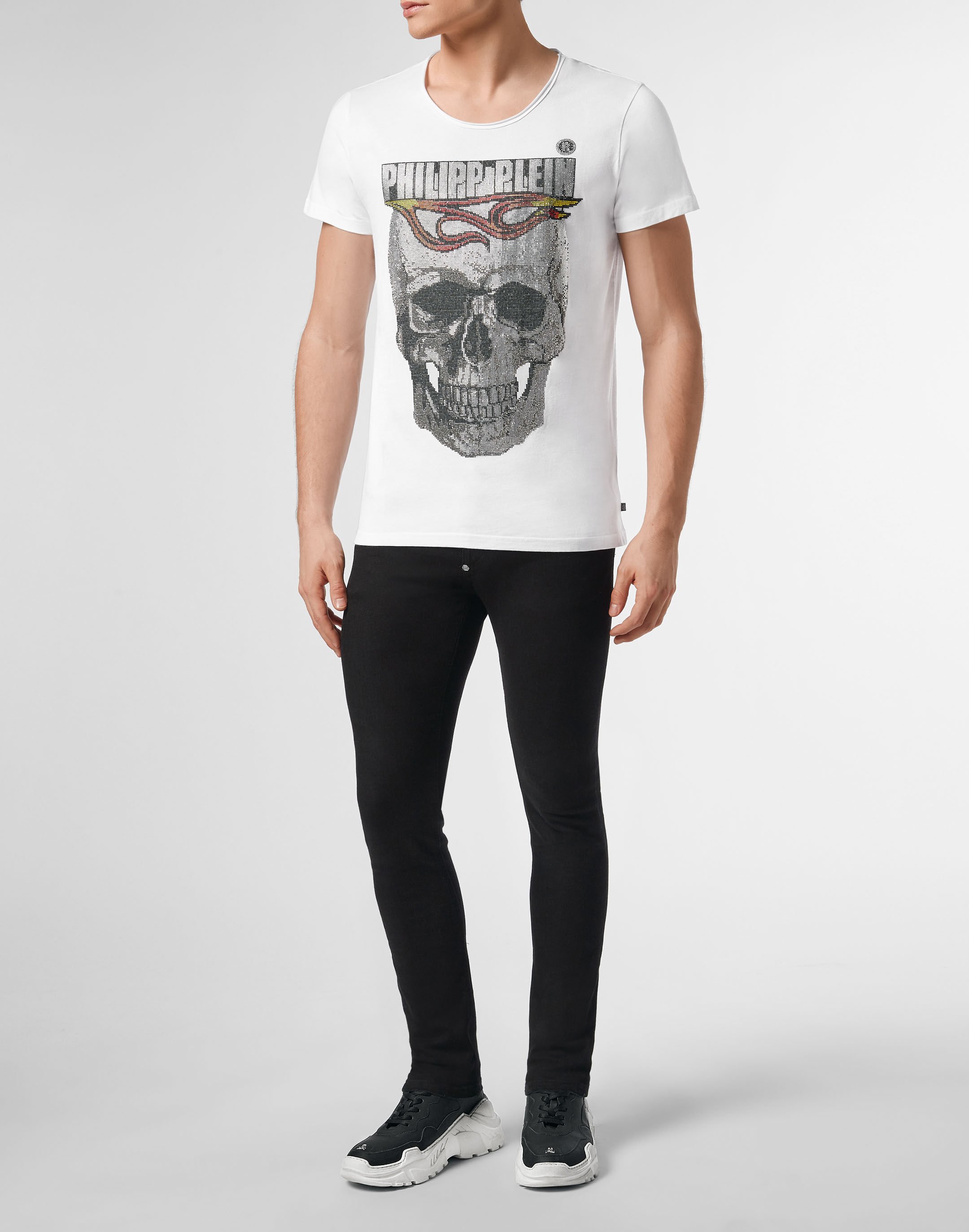 Tee-shirts  Philipp plein MTK3546 PJY002N 01 WHITE