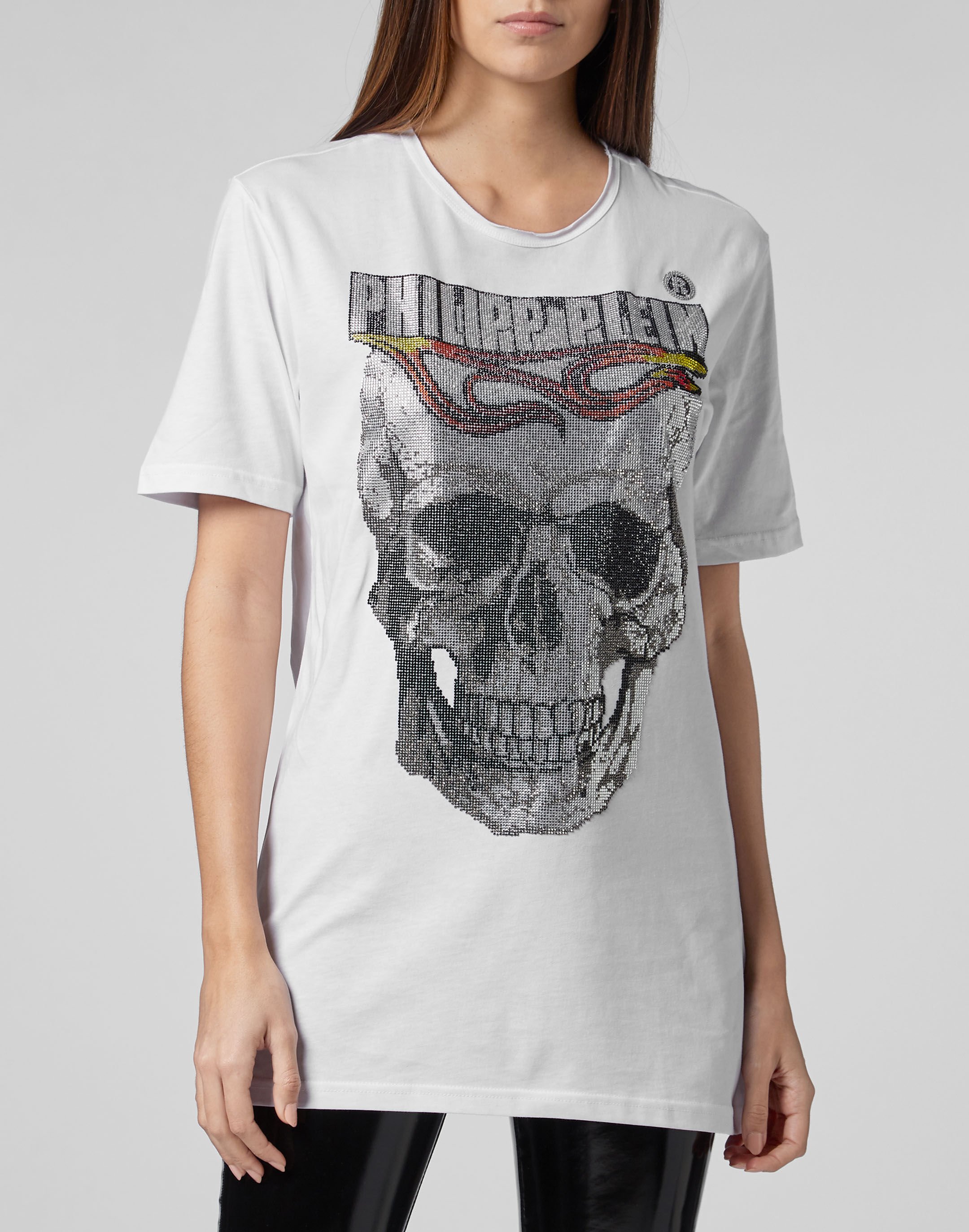 Tee-shirts  Philipp plein MTK3546 PJY002N 01 WHITE