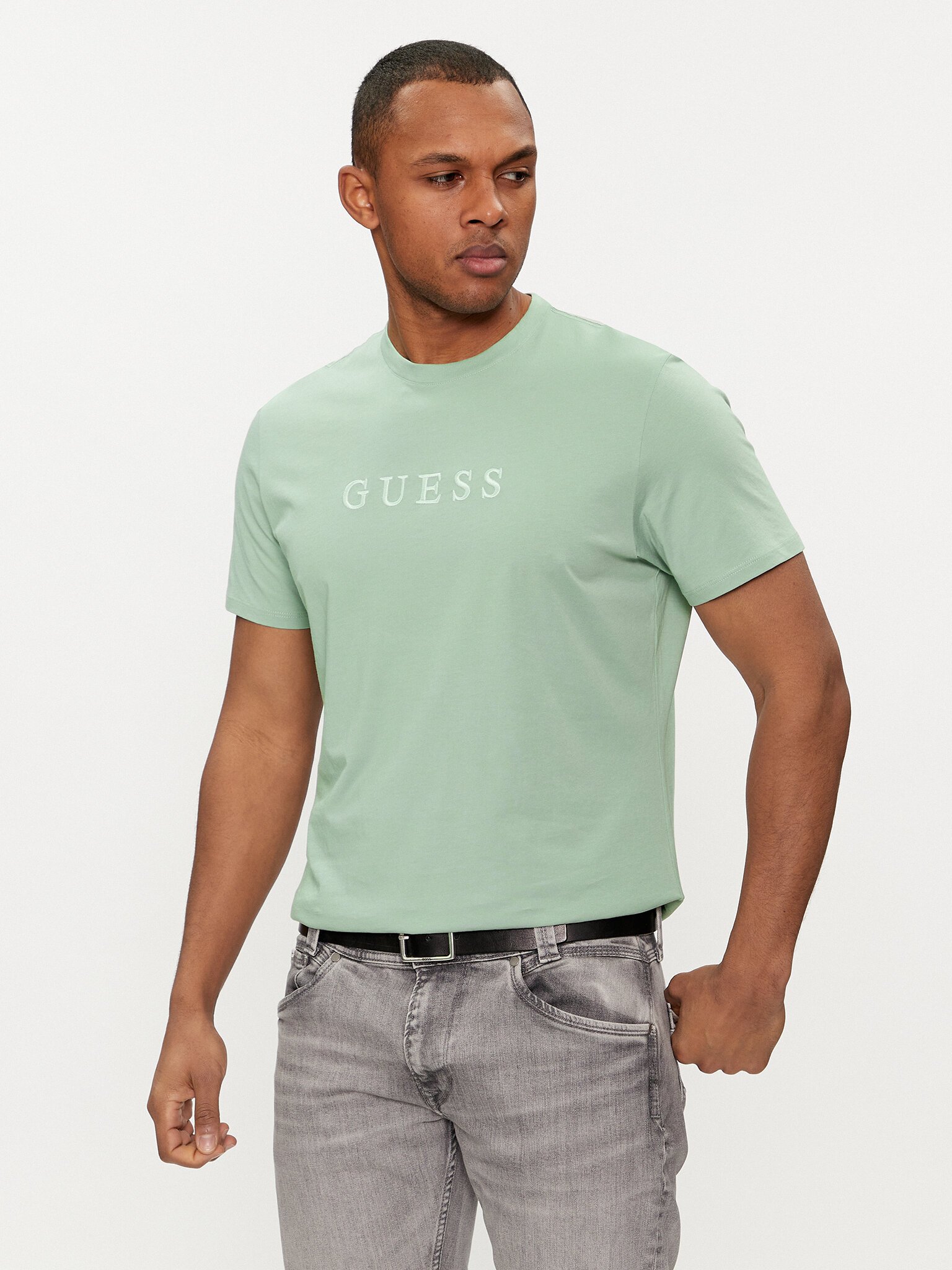T-S manches courtes  Guess jeans M2BP47 K7HD0 G8CC MATCHA DUST
